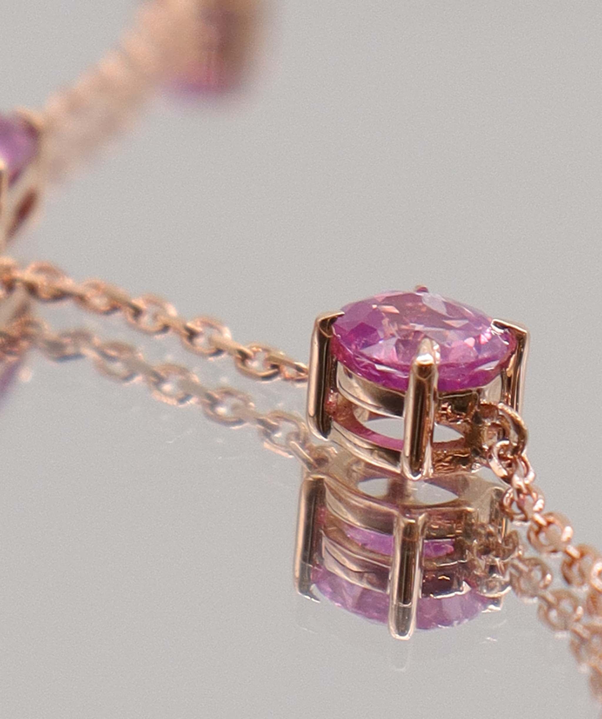 1.6CT NATURAL UNHEATED PADPARADSCHA HAND CHAIN (4 PCS 18K RG) MS 8991