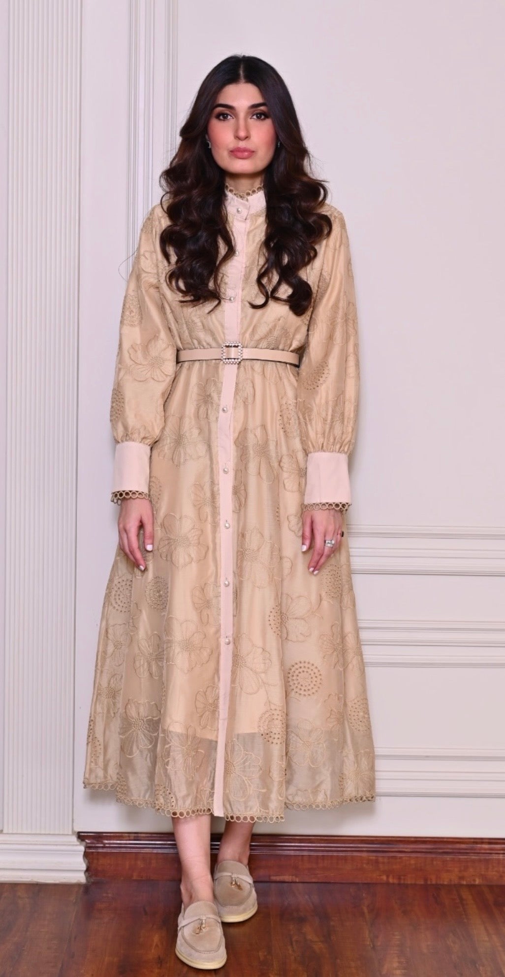 Sicilly Dress Beige with Belt zah31