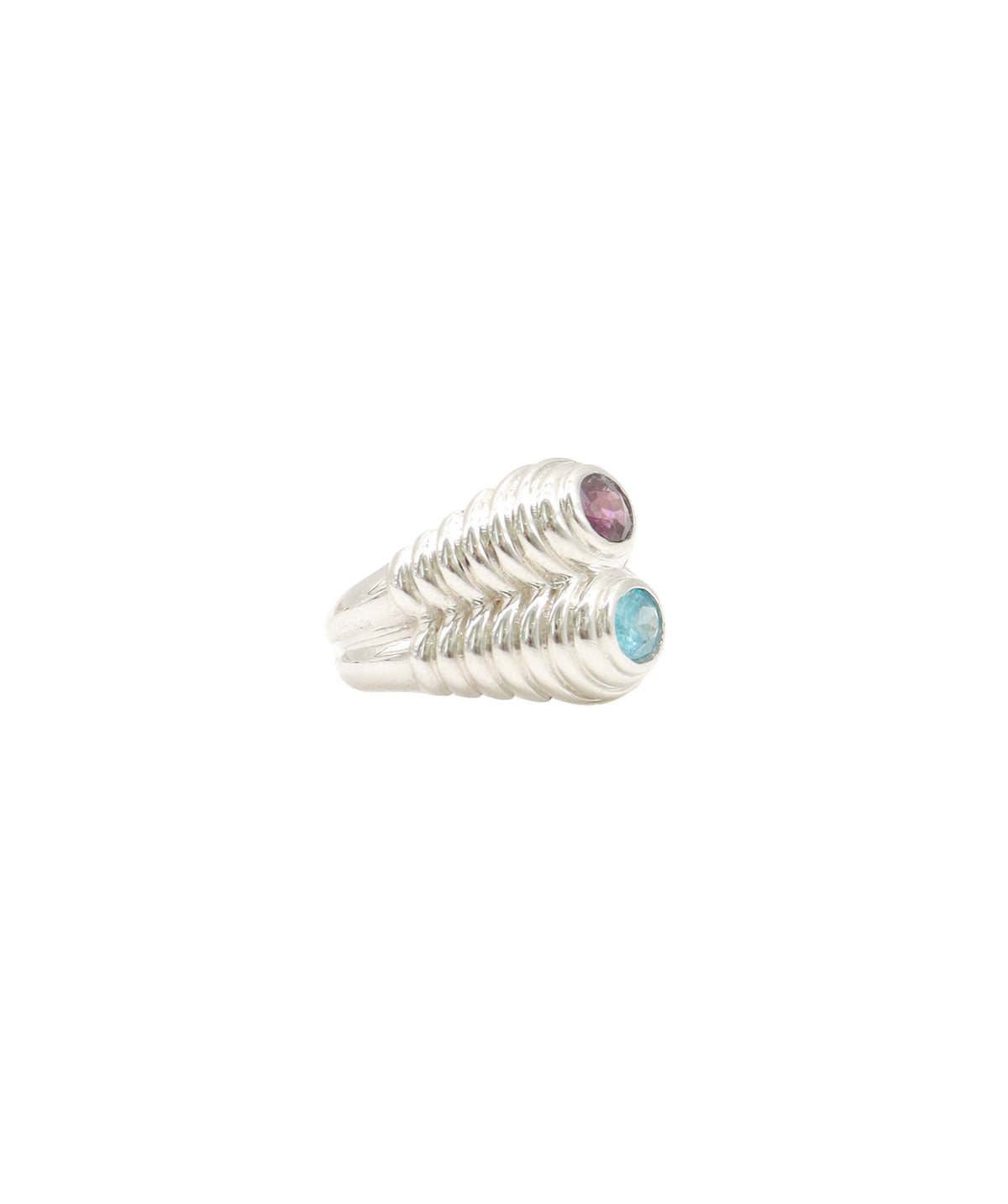 Silver Purple Spinel & Apatite Bypass Cocktail Ring DXBS6865