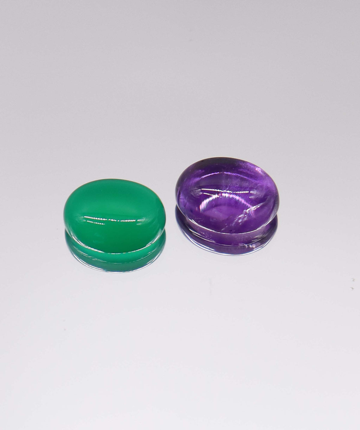 Green Agate With Af Amethyst 6X8 Oval Cabs DXBS6807