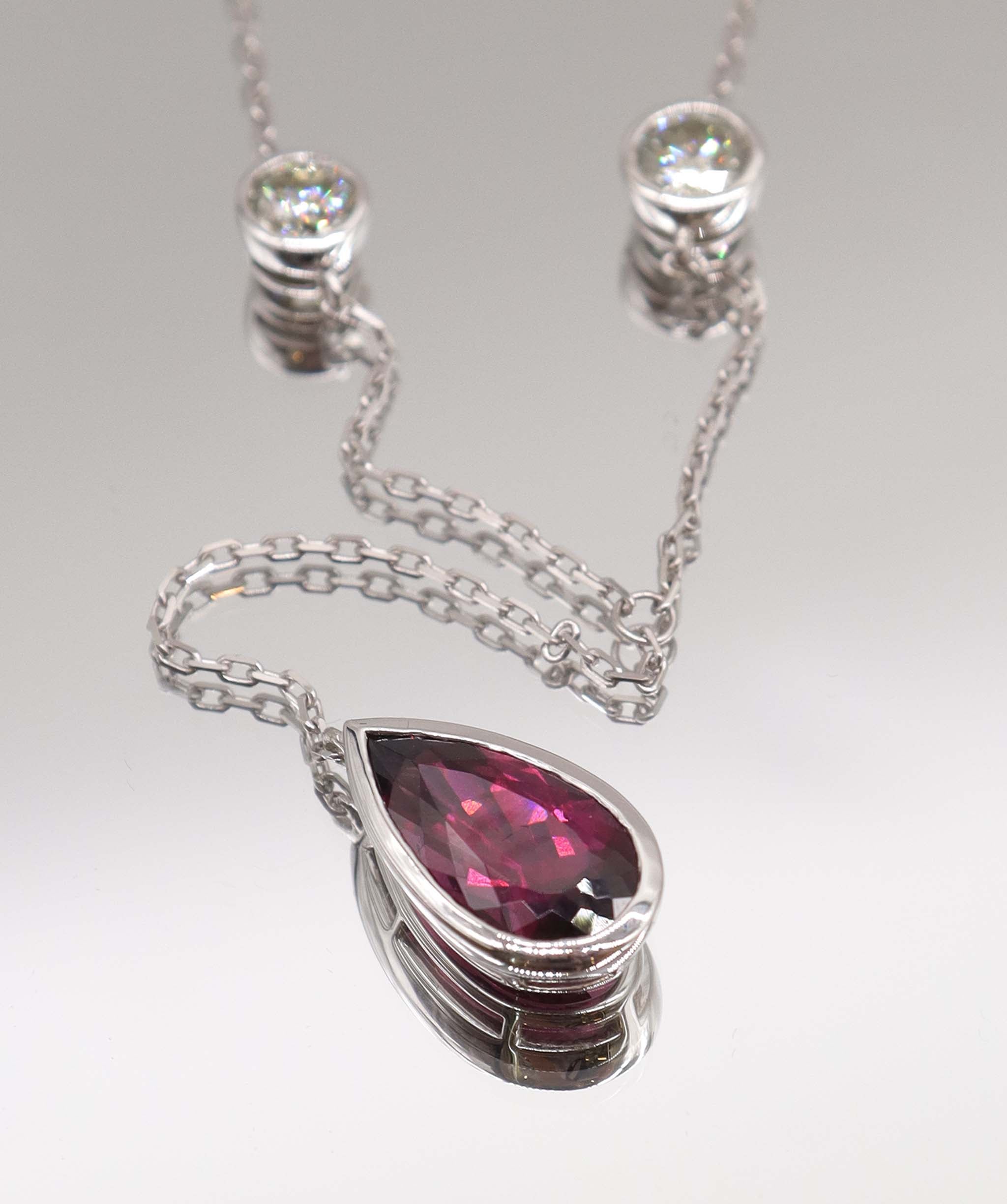 Rhodolite & Diamond Lariat Sautoir RDL0121K