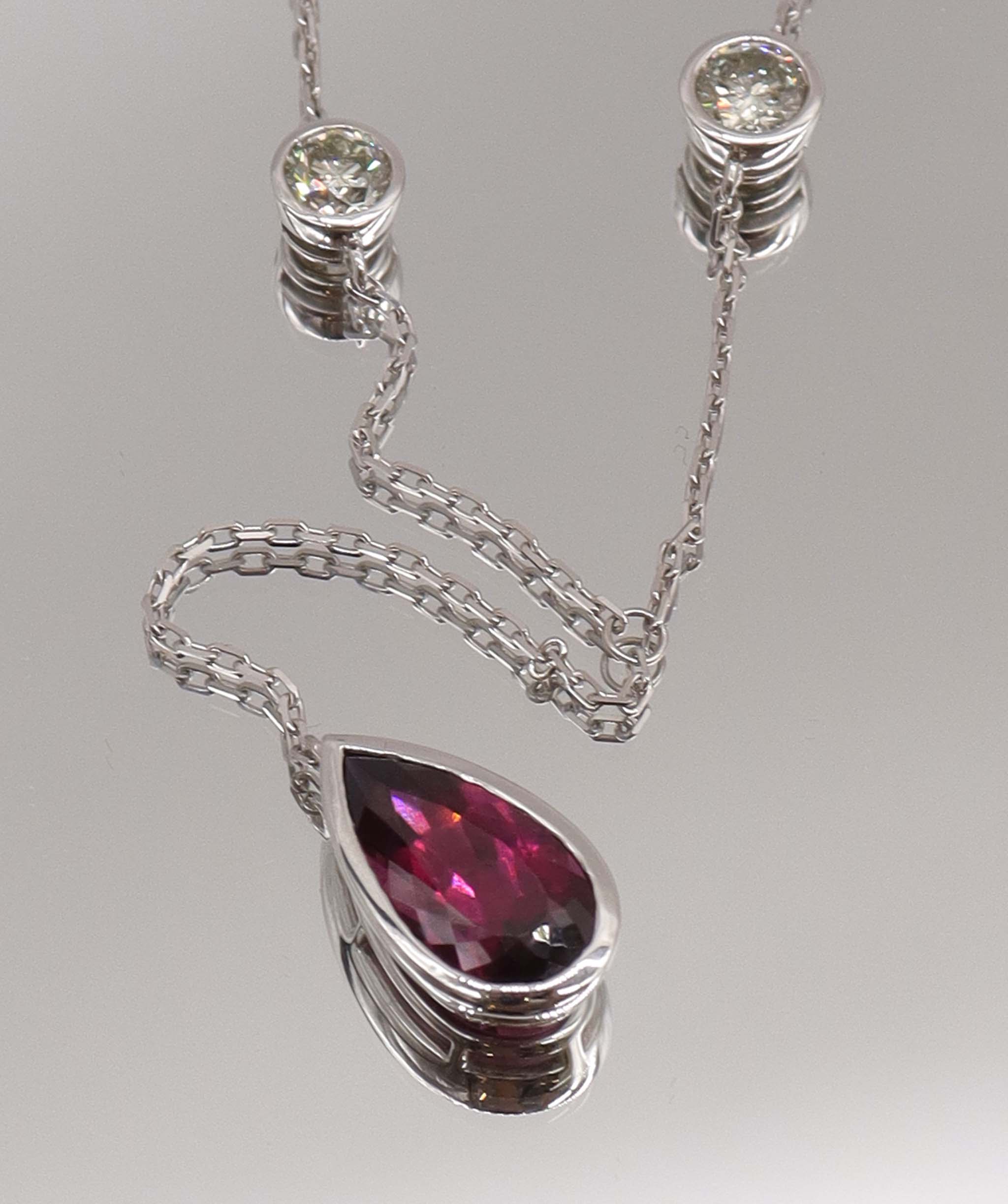 Rhodolite & Diamond Lariat Sautoir RDL0121K
