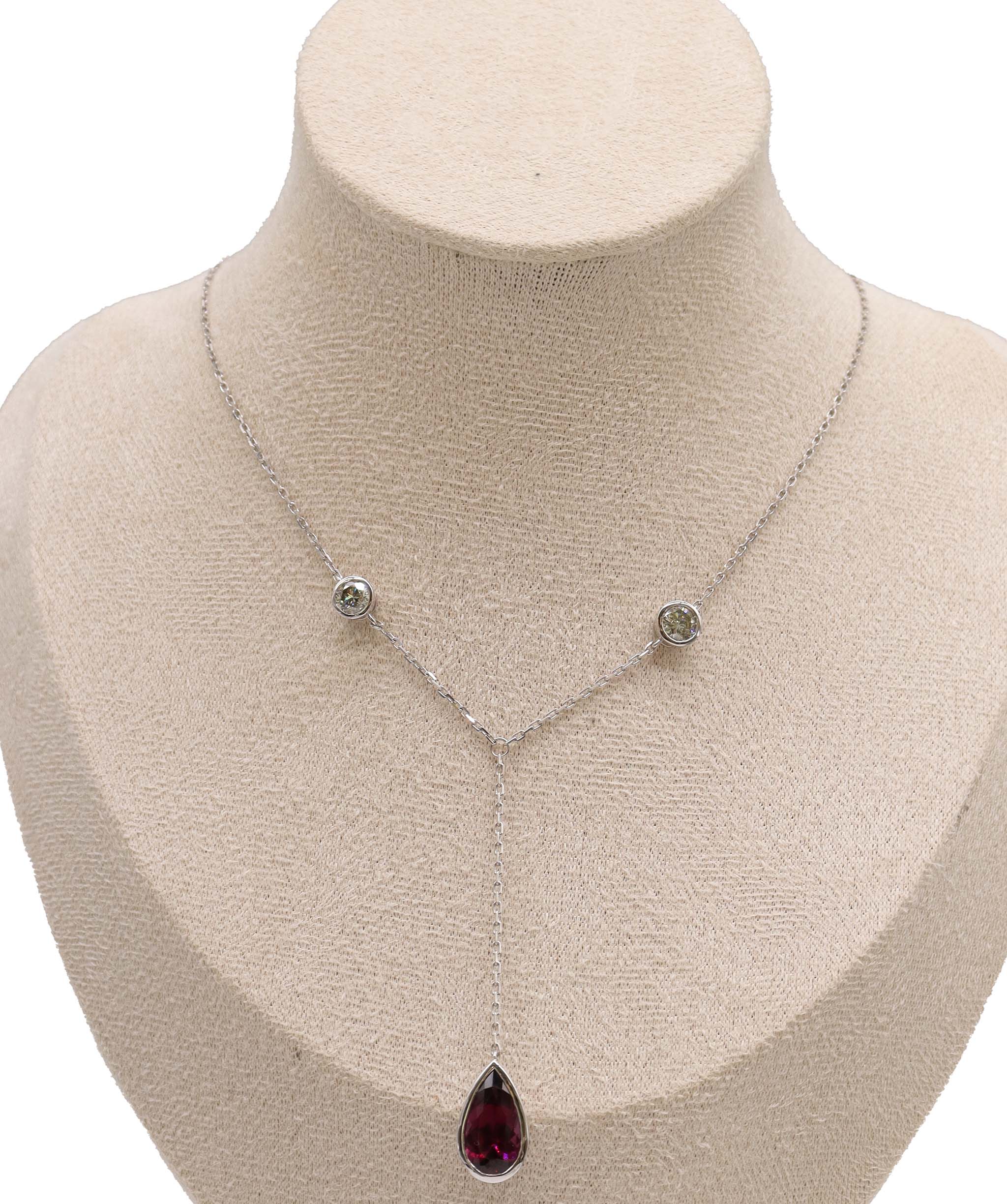 Rhodolite & Diamond Lariat Sautoir RDL0121K