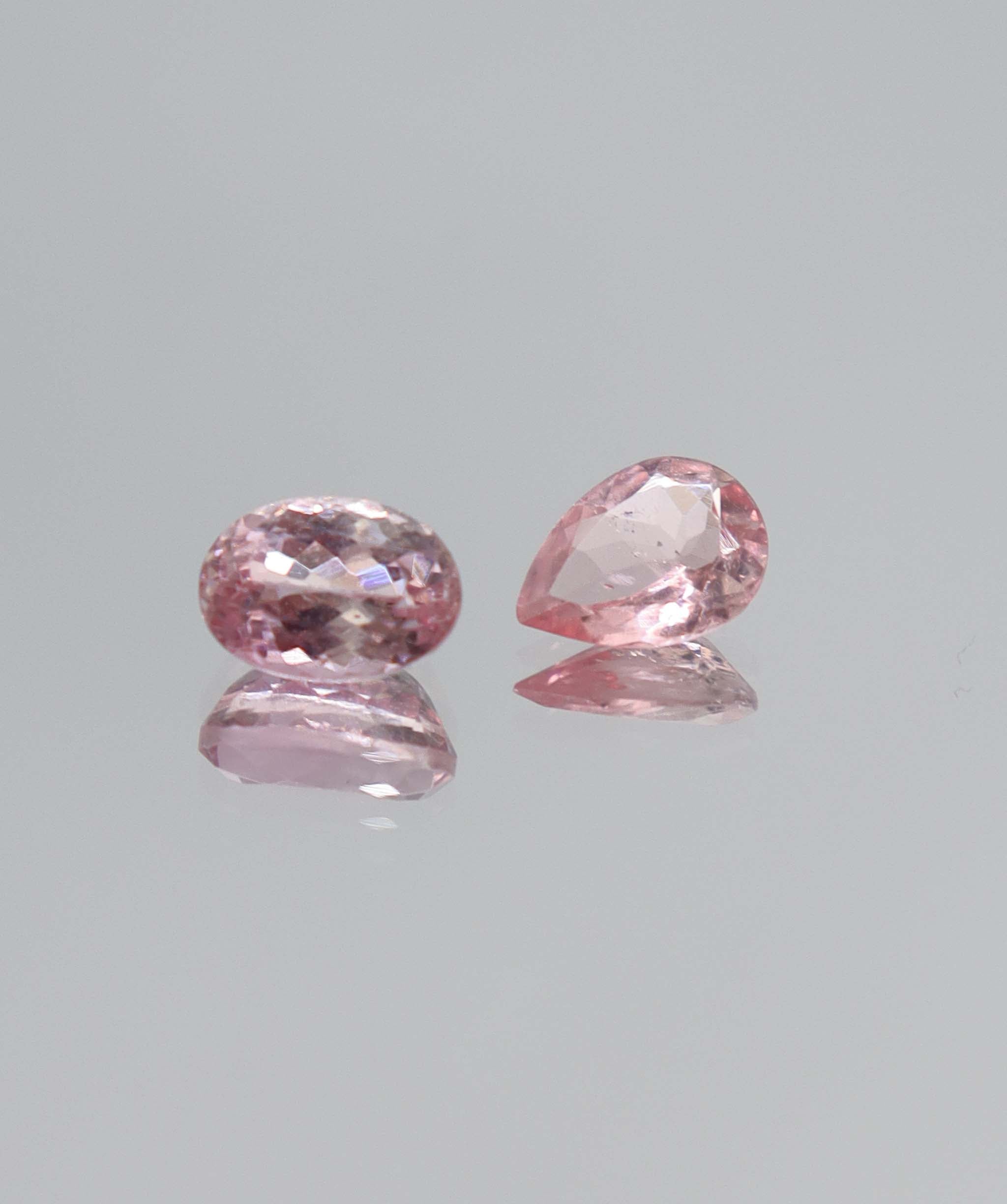 1.76ct "Padparadscha" Pink Tourmaline Pear PAIR DXBCS5259