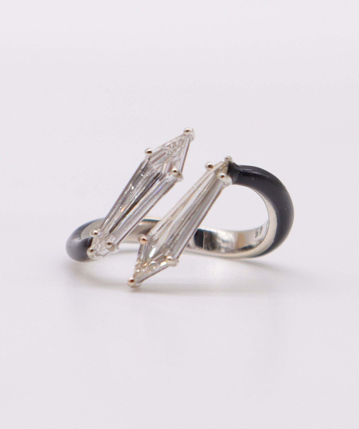 0.79ct Black Enamel Diamond Ring SPG027
