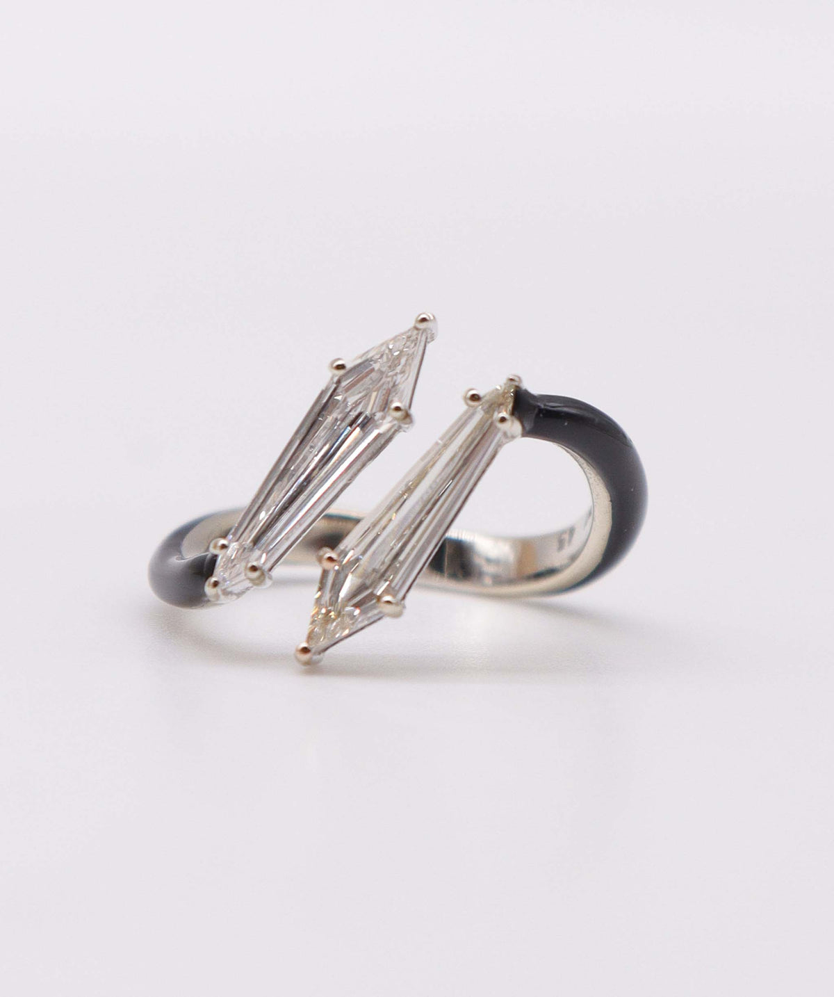 0.79ct Black Enamel Diamond Ring SPG027