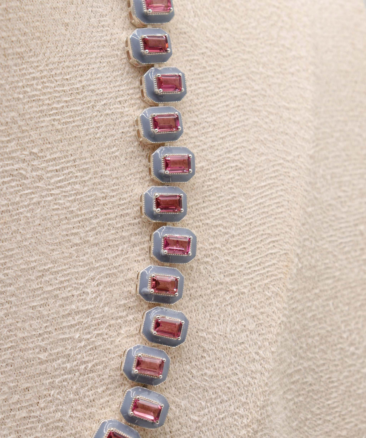 Stoa - 15crts Pink Tourmaline Emerald Necklace HOA007