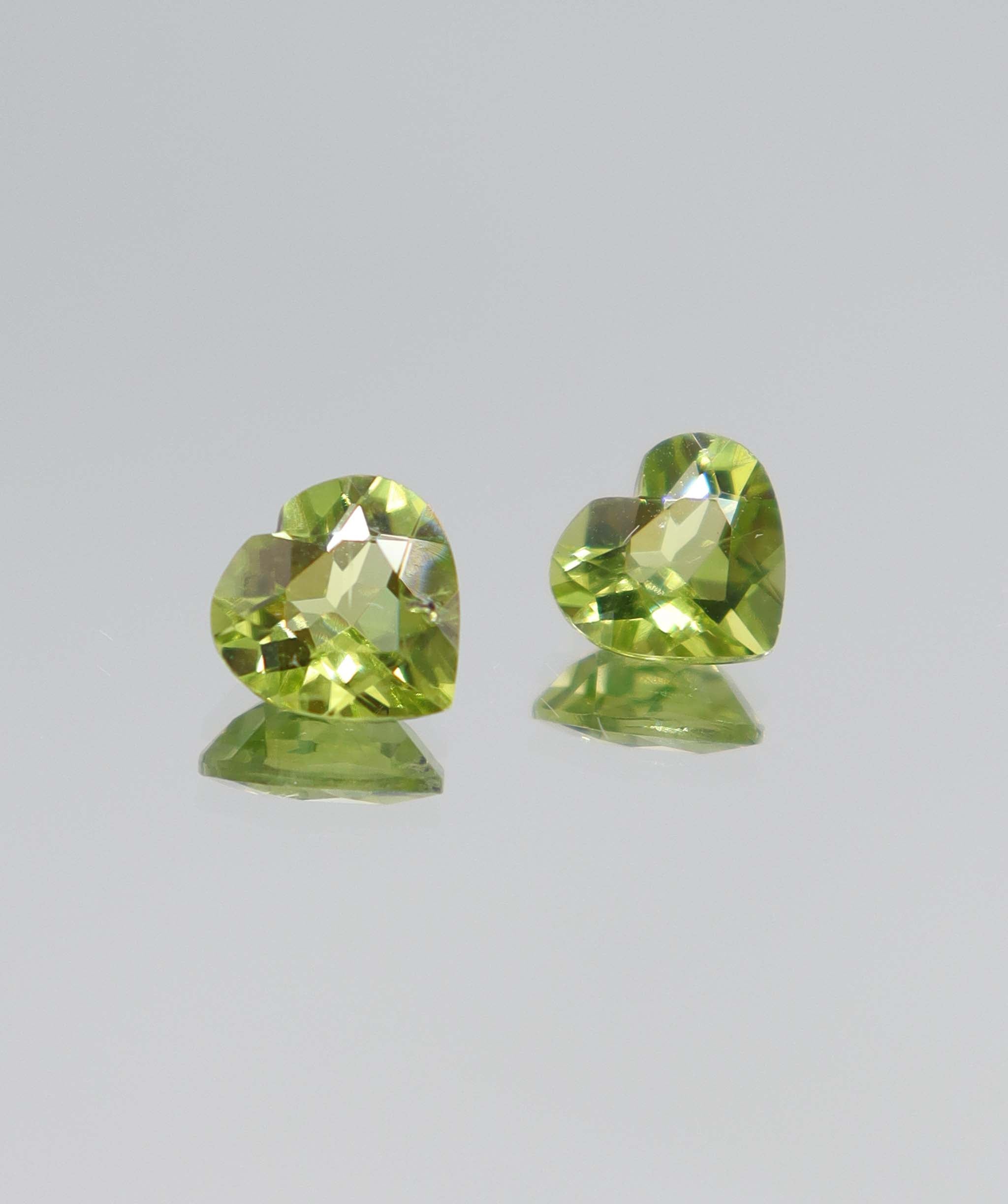 1.94ct Peridot Heart PAIR DXBCS5883