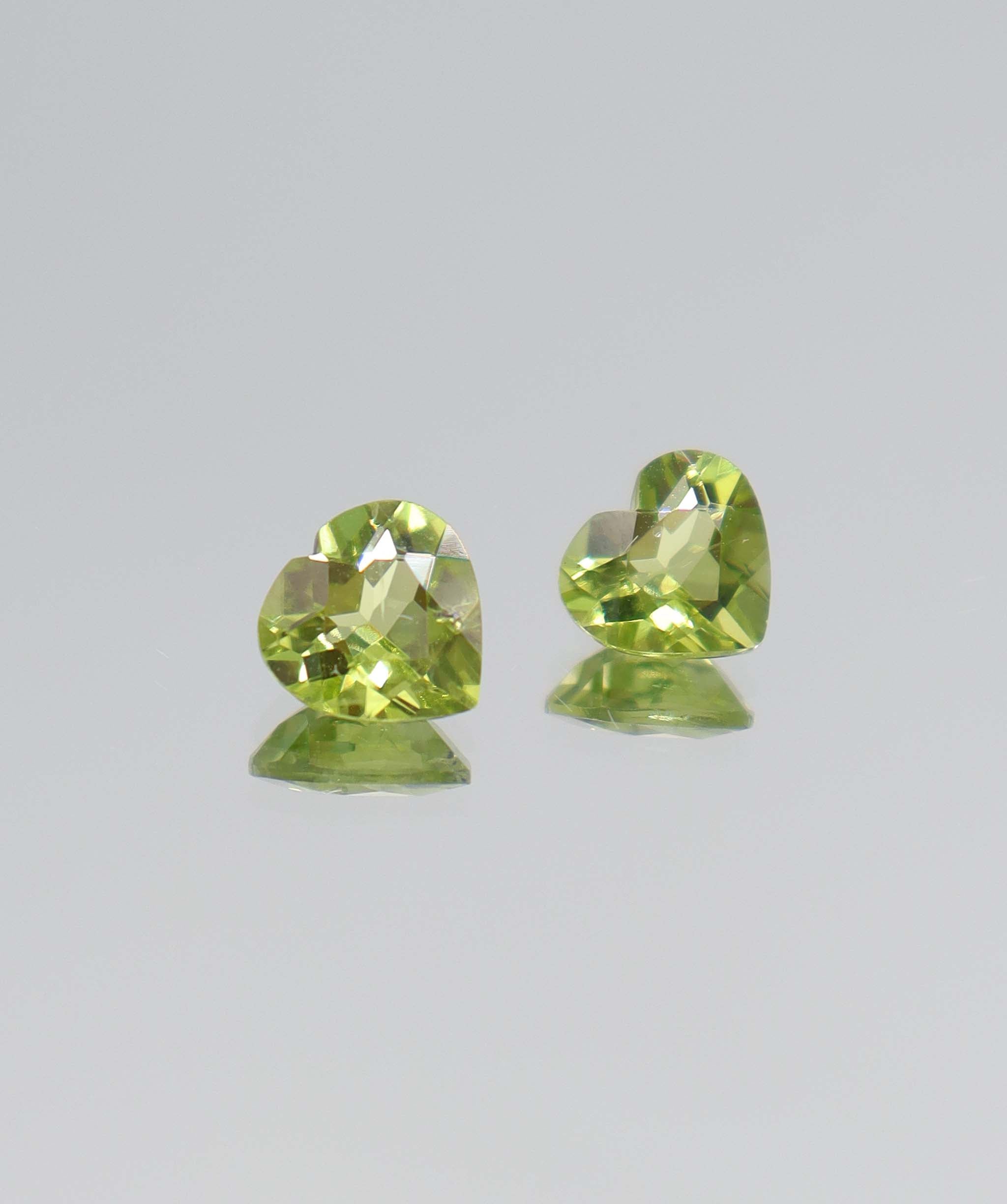 1.94ct Peridot Heart PAIR DXBCS5883