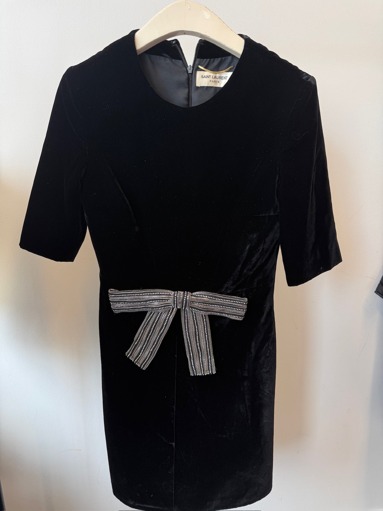 FR 36 Saint Laurent Paris Black Velvet Dress