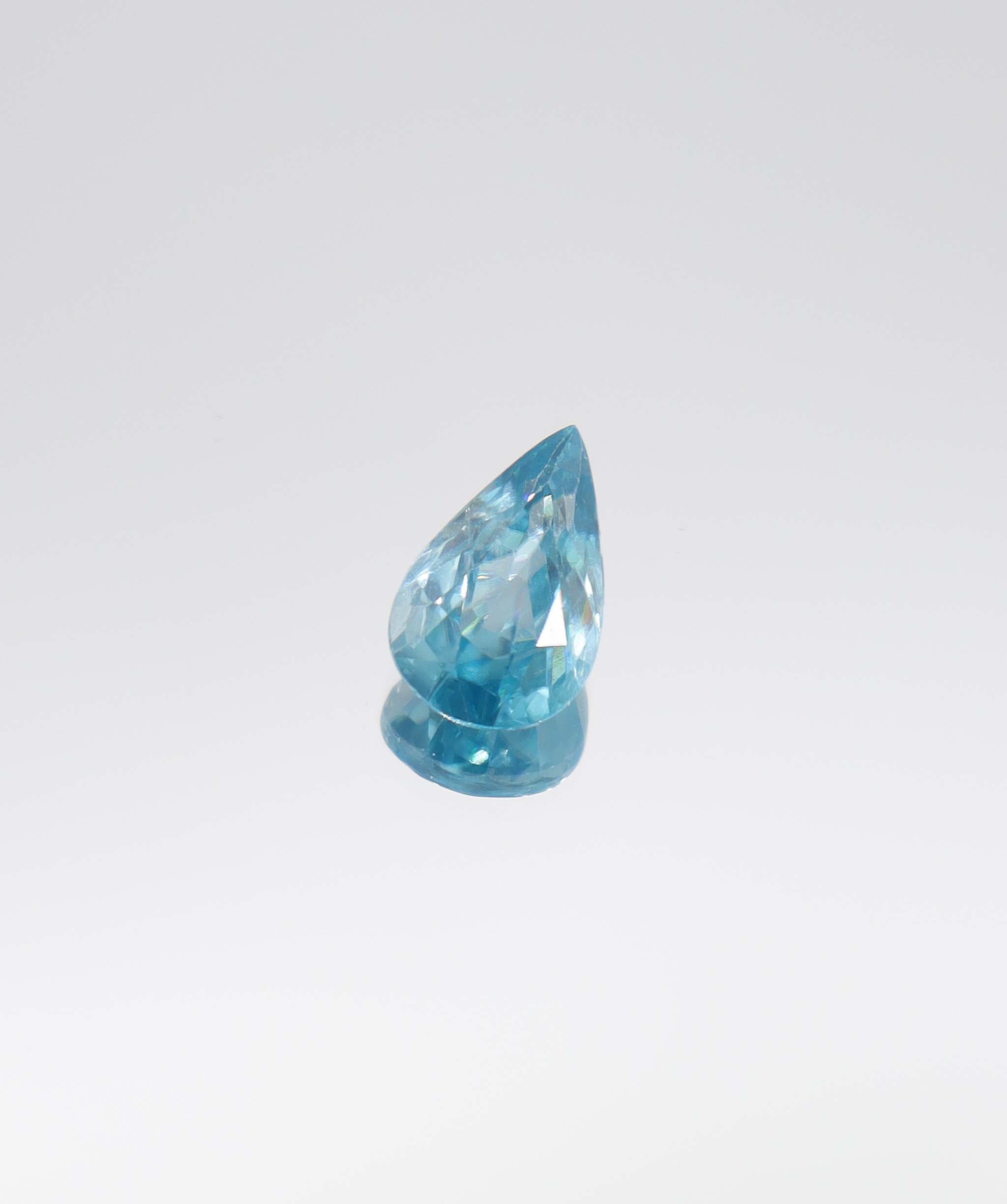 3.64ct Blue Zircon Pear DXBCS5829