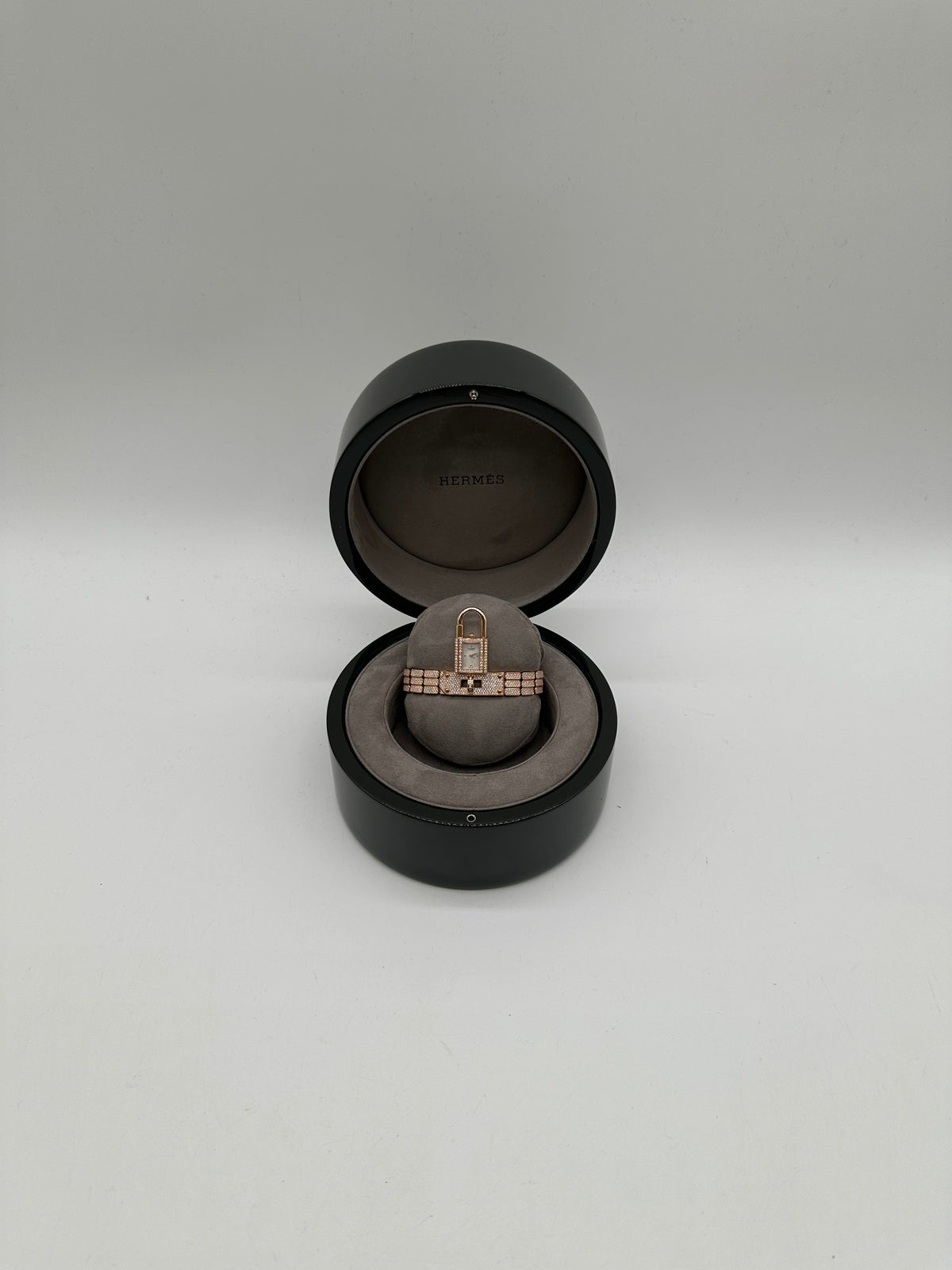 Hermès Kelly watch Mini model 16 mm Rose Gold 179 diamonds (0.889 ct)