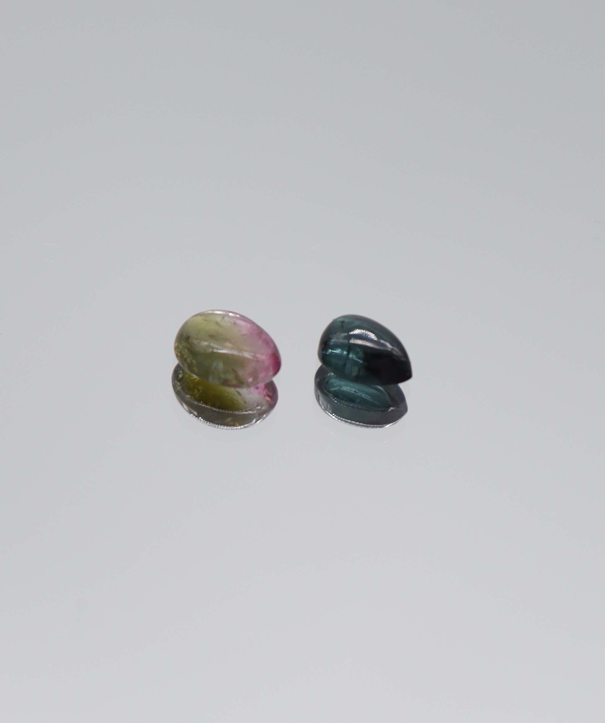 1.33ct Tourmaline Cabochon Pear&Oval Lagoon & Watermelon DXBCS5900