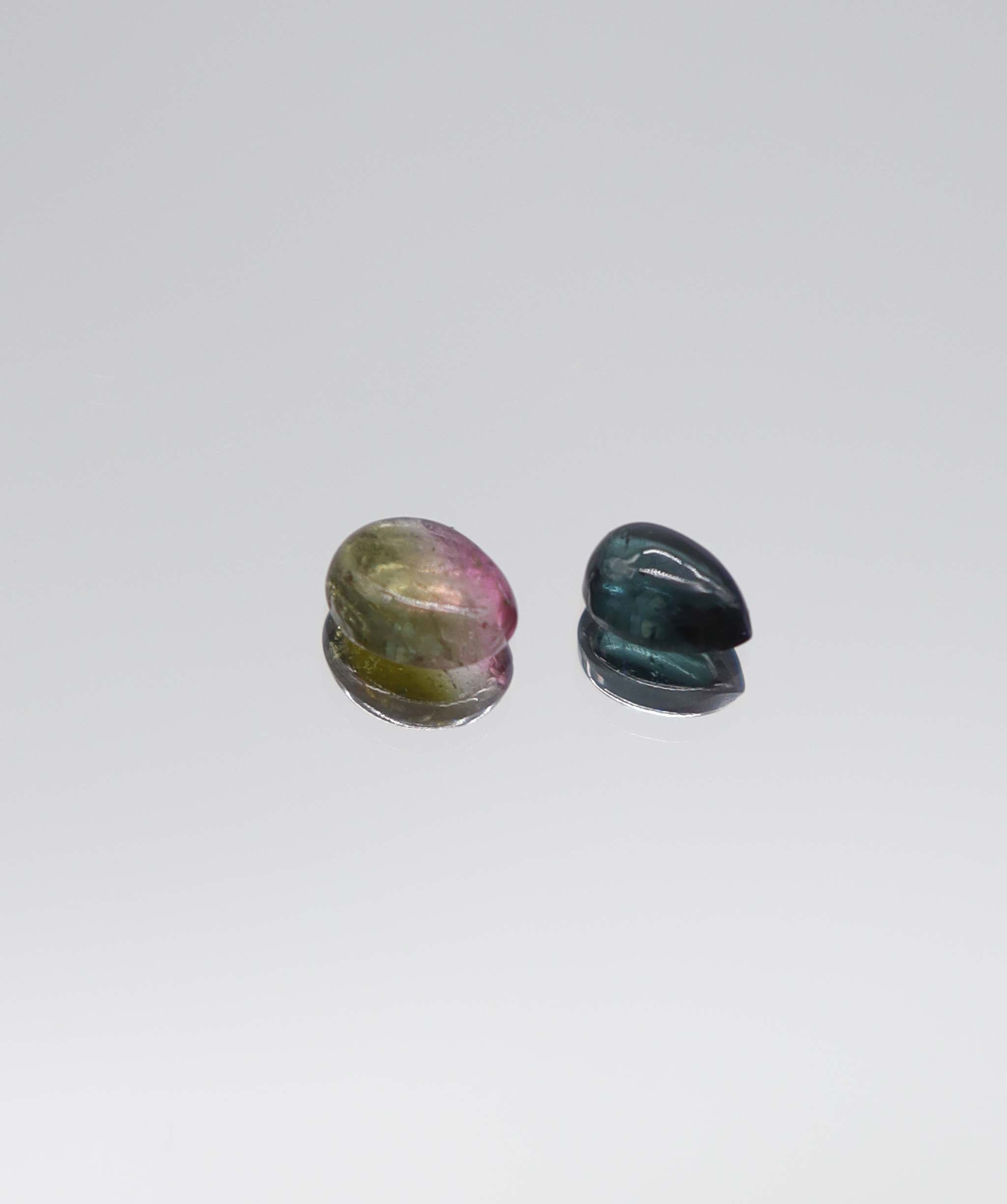 1.33ct Tourmaline Cabochon Pear&Oval Lagoon & Watermelon DXBCS5900