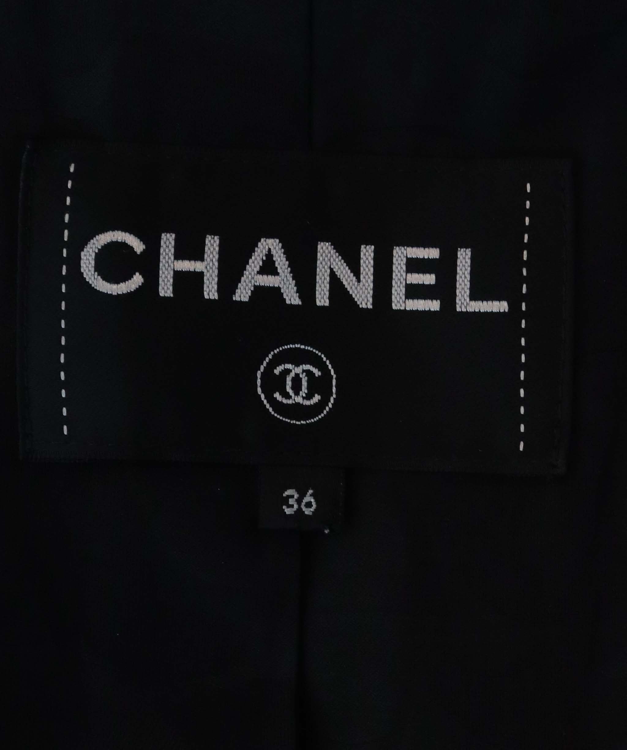 Chanel Waxed Coating Black Jacket with Camelia Buttons