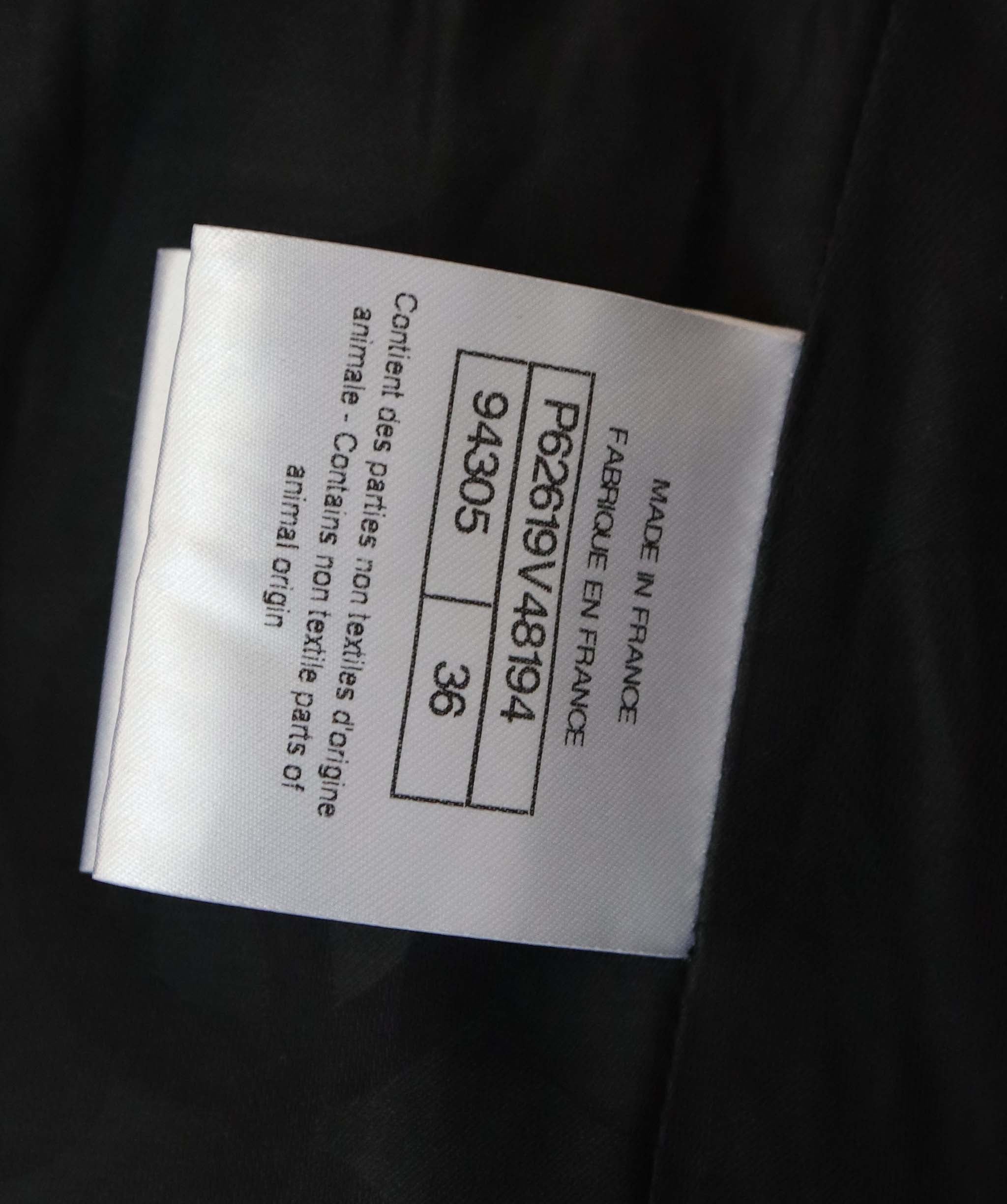 Chanel Waxed Coating Black Jacket with Camelia Buttons