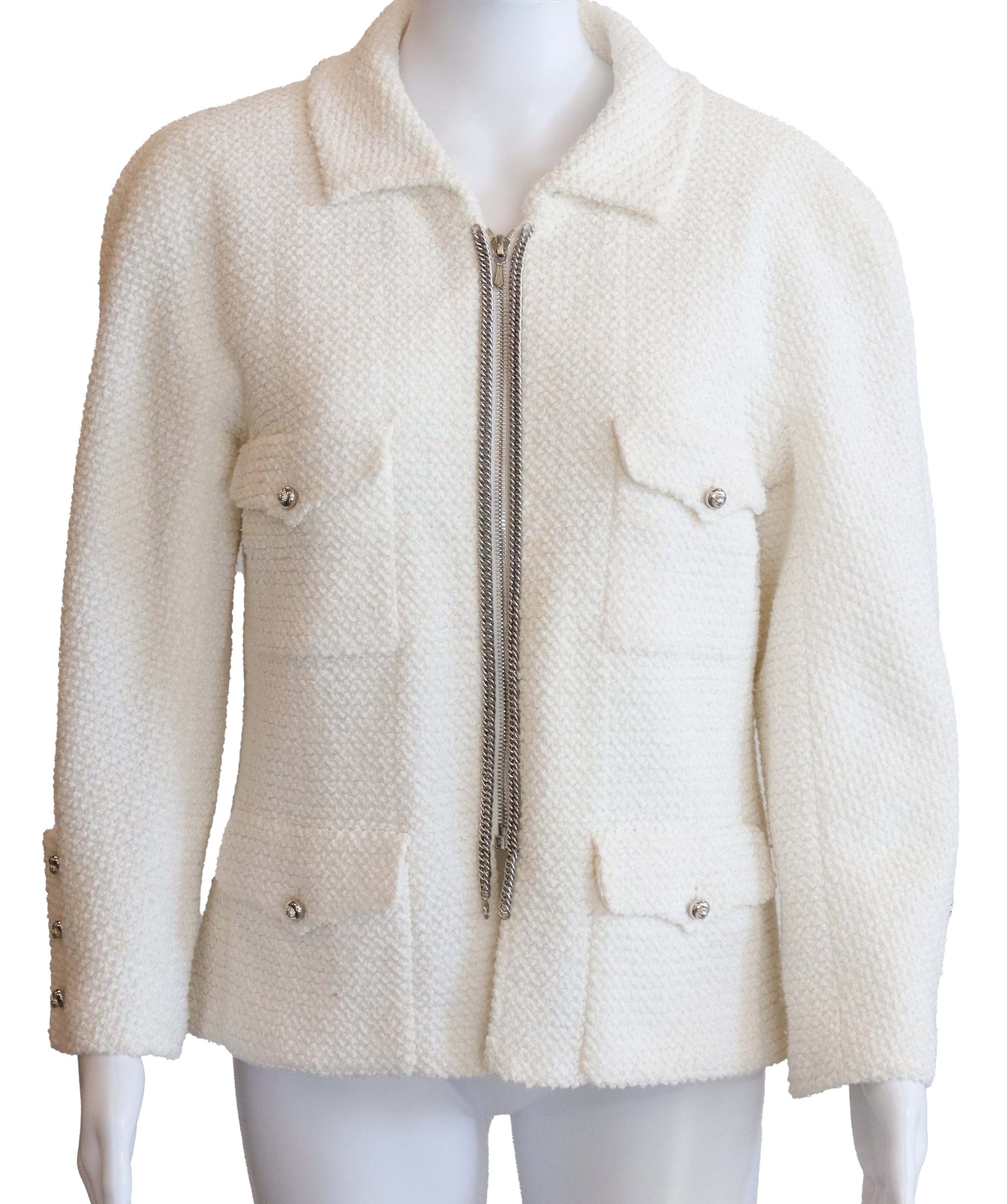 Chanel Tweed Chain Embellished CC Logo Button Jacket DXBK0205