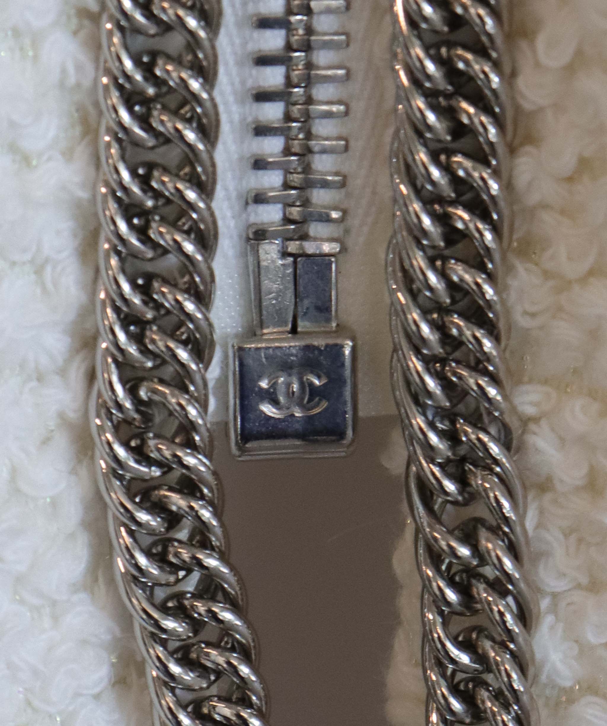 Chanel Tweed Chain Embellished CC Logo Button Jacket DXBK0205