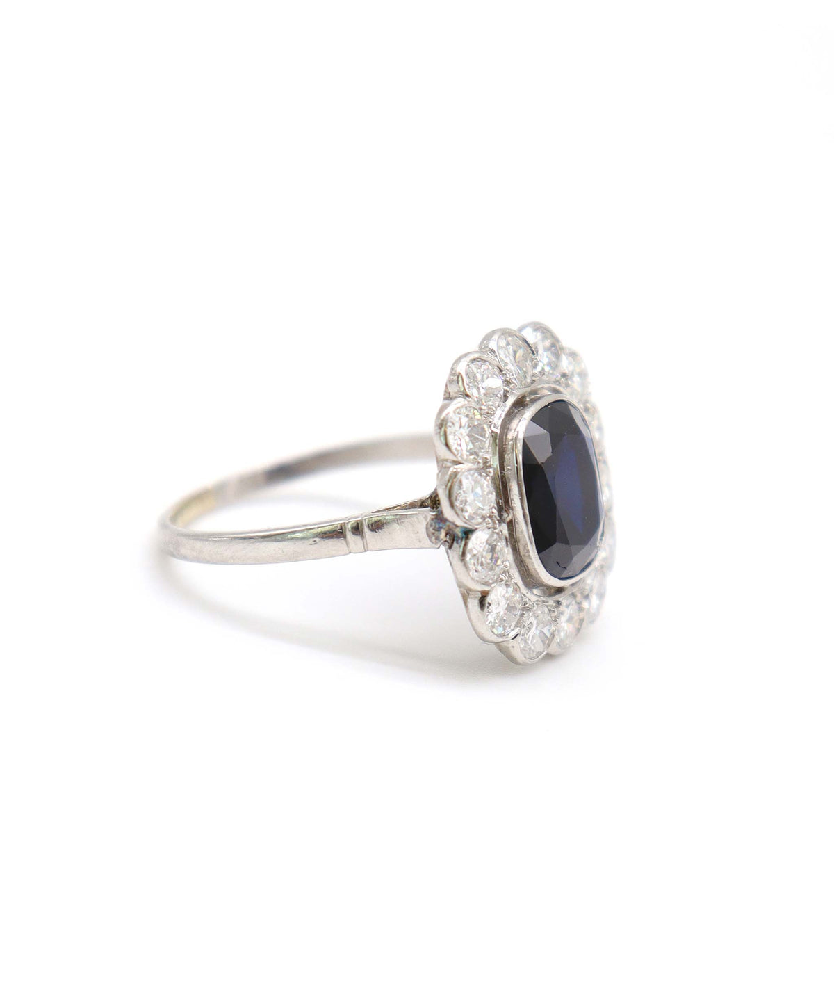 Antique Sapphire and Diamond Cluster Ring WA90846