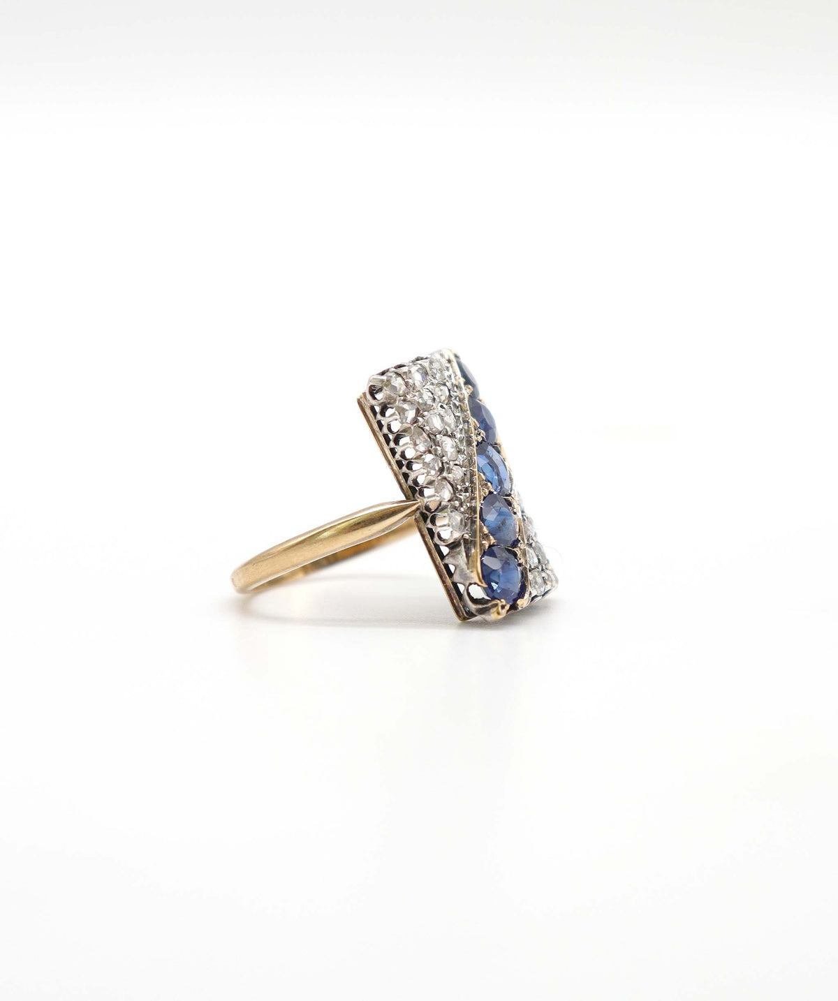 A Sapphire and Diamond Rectangular Ring WA23497