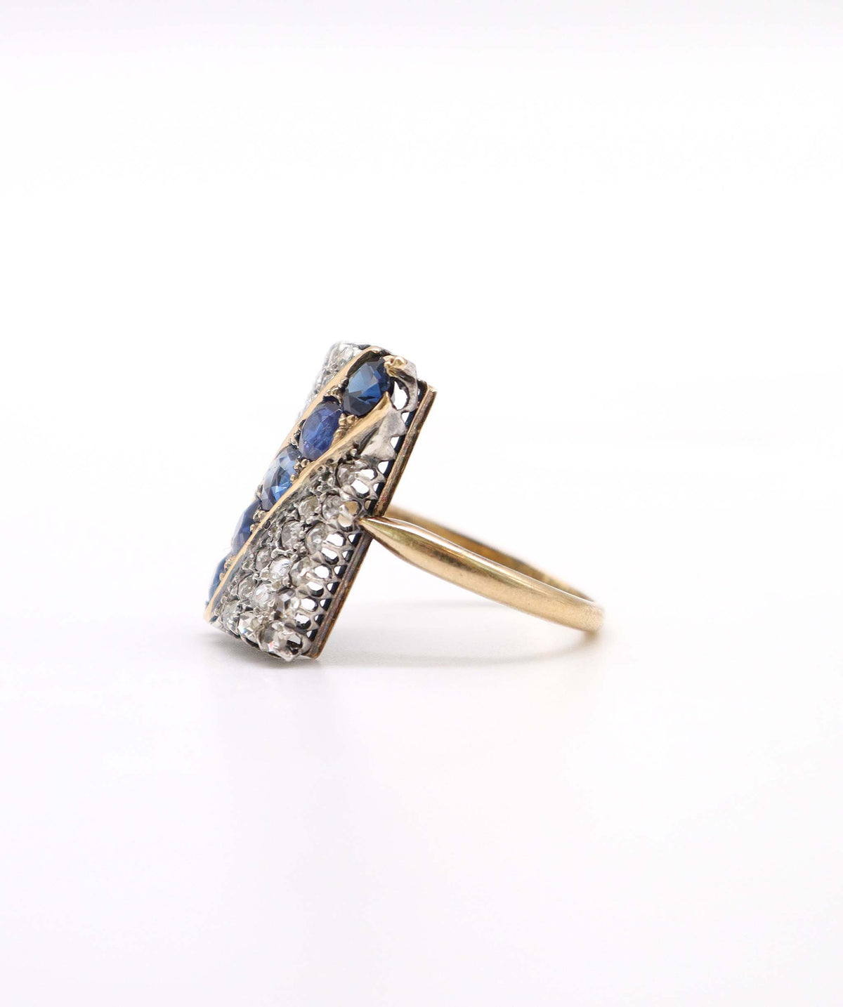 A Sapphire and Diamond Rectangular Ring WA23497