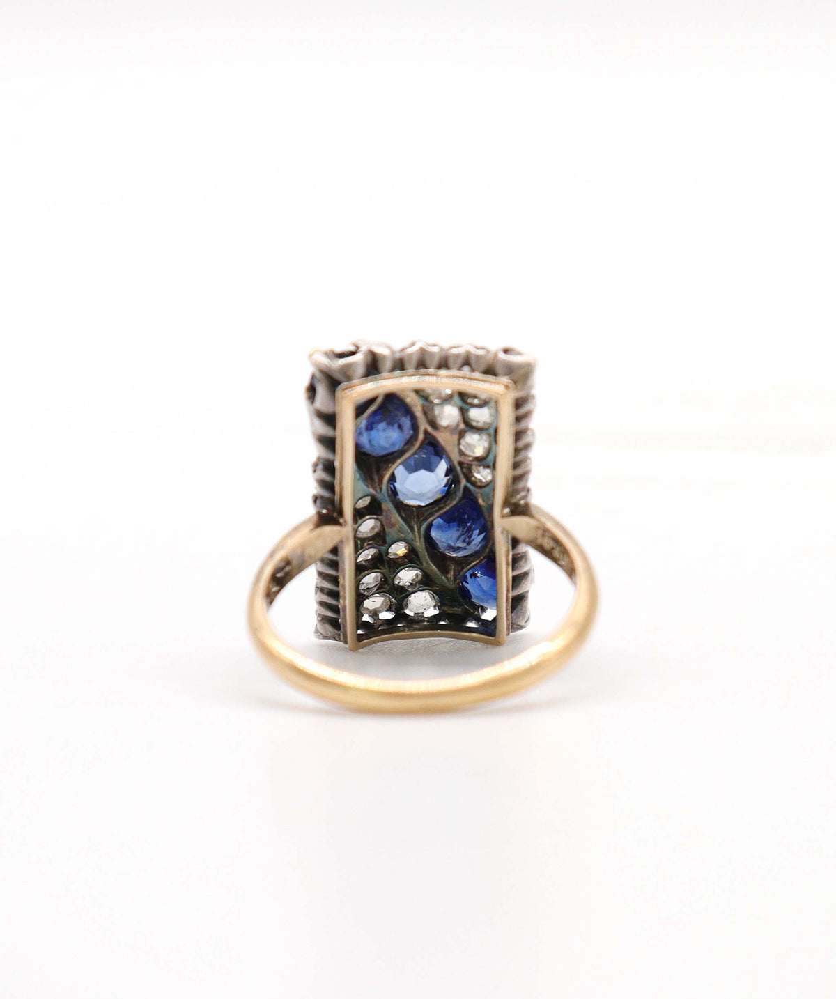 A Sapphire and Diamond Rectangular Ring WA23497