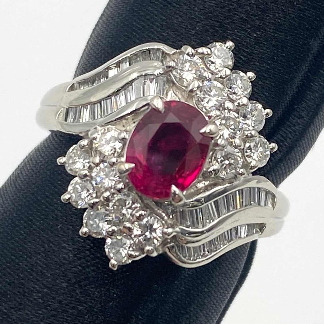 Pt900 Ruby Ring R1.105 D1.05 9g sorting 49028 US5.75