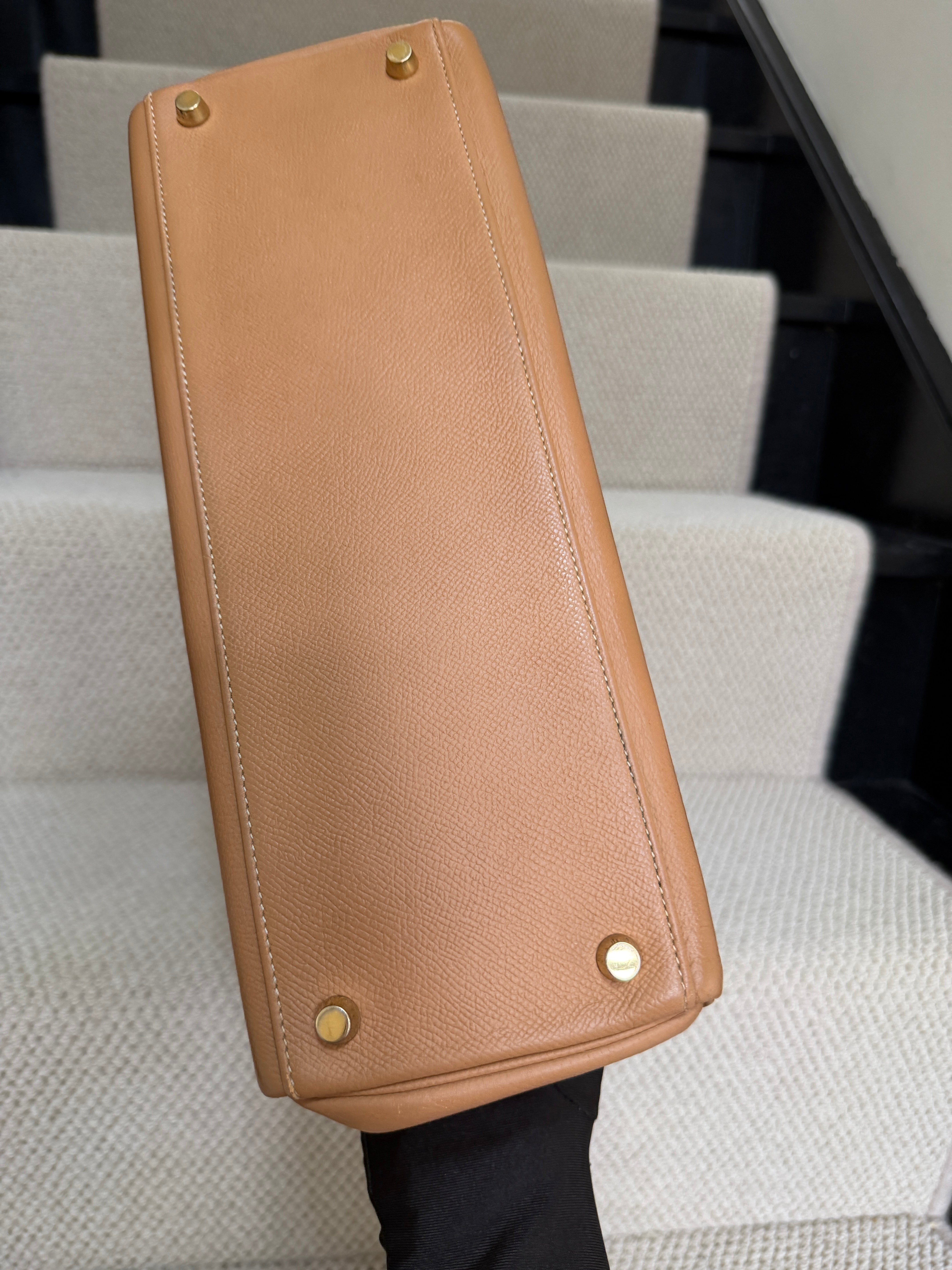 Hermès Kelly 32 – Caramel epsom Leather – Vintage – With Strap – Gold Hardware