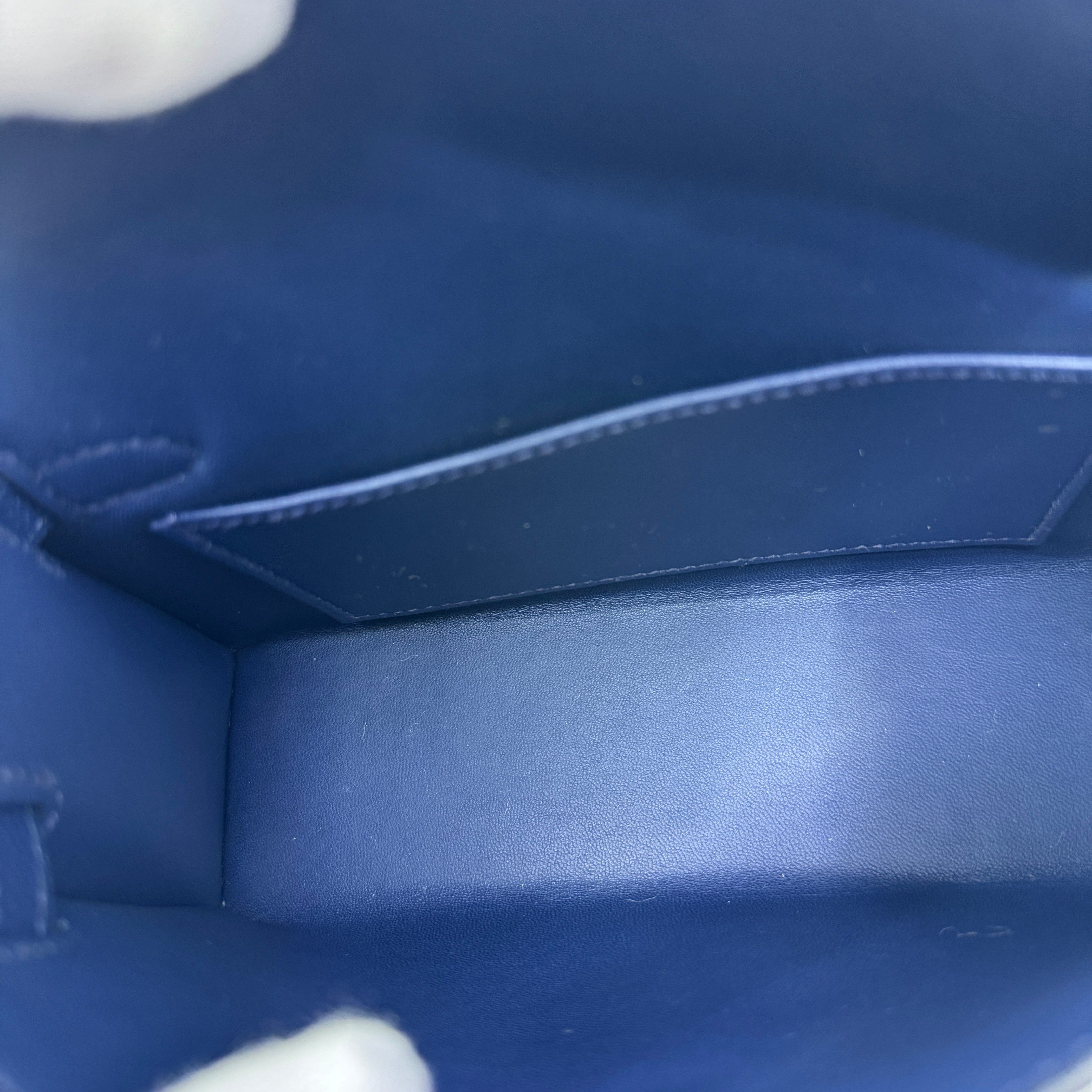 Mini kelly Blue navy Epsom PHW W B-317006