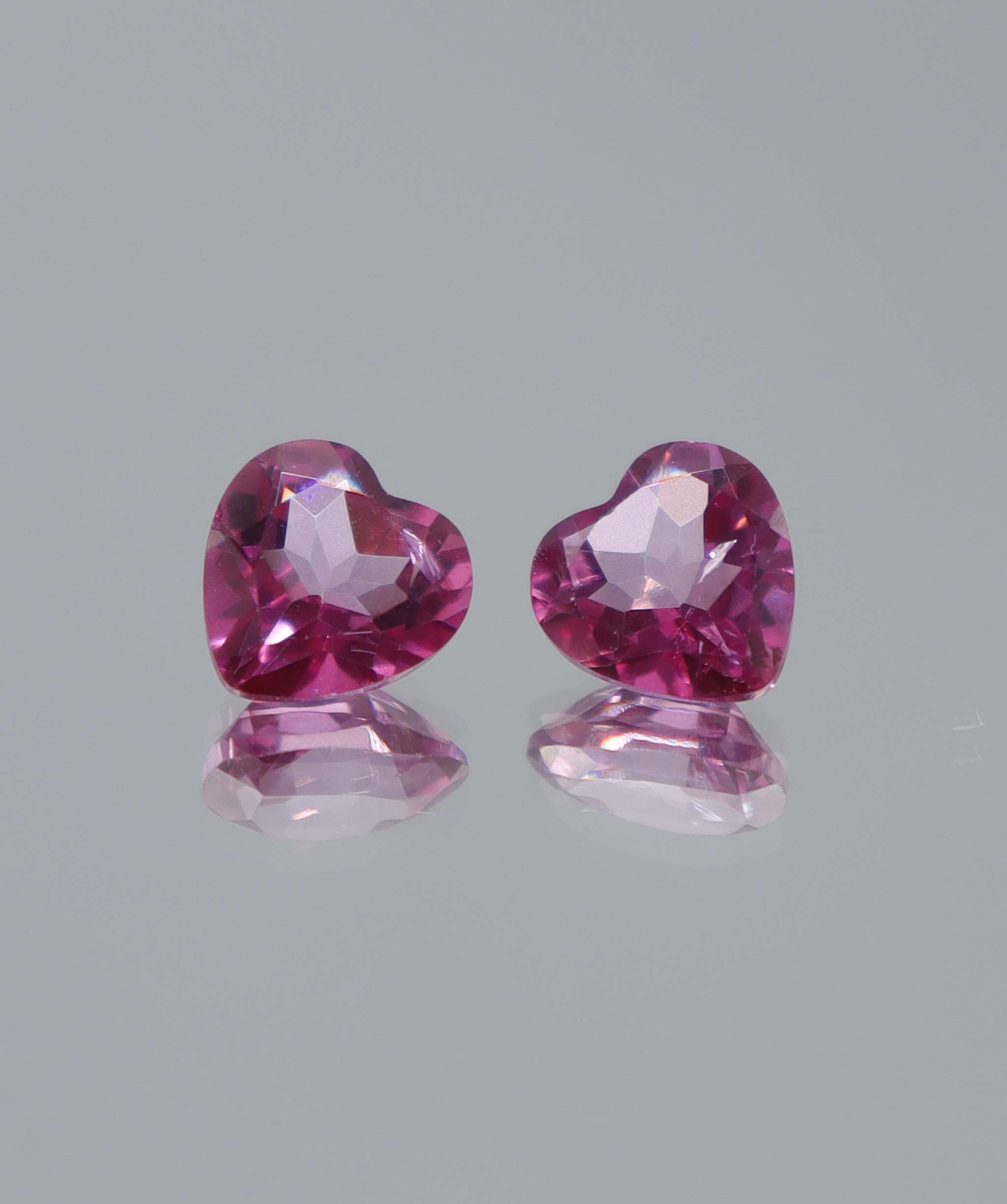 2.90ct Pink Topaz Heart PAIR DXBCS6049