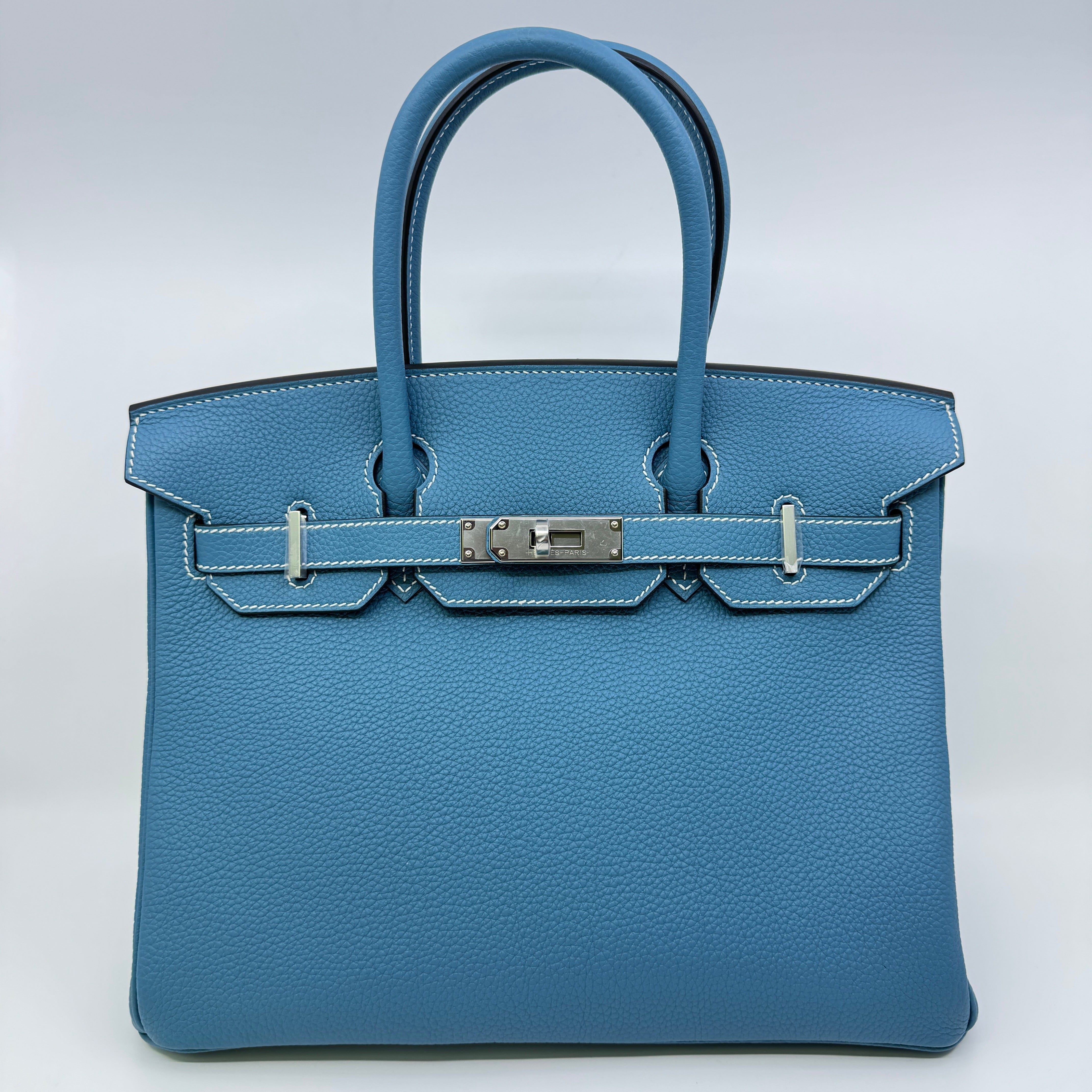 Hermès Birkin30 New blue jeans Togo PHW B B-311814