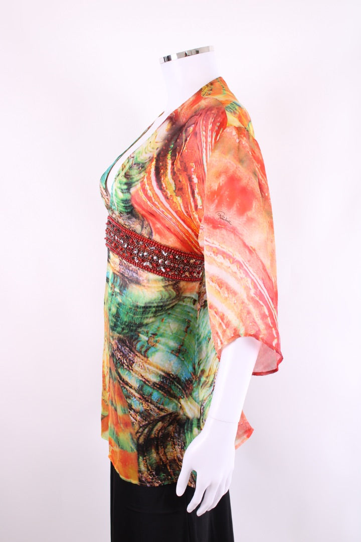 Roberto Cavalli Blouse Green/ Orange 10