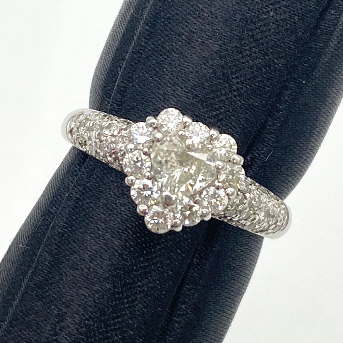 Pt900 Diamond Ring D0.353 D0.62 4.8g US 7 53038