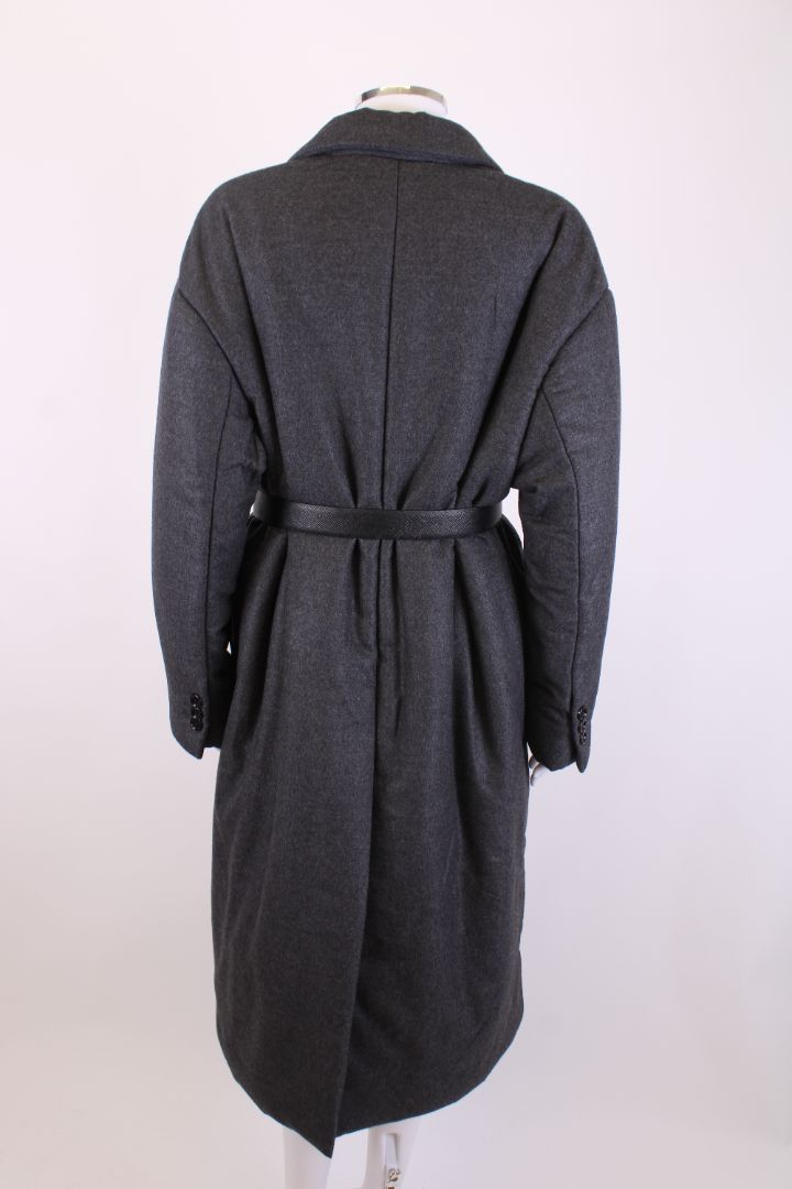 Prada Cashmere Belted Coat Grey 42