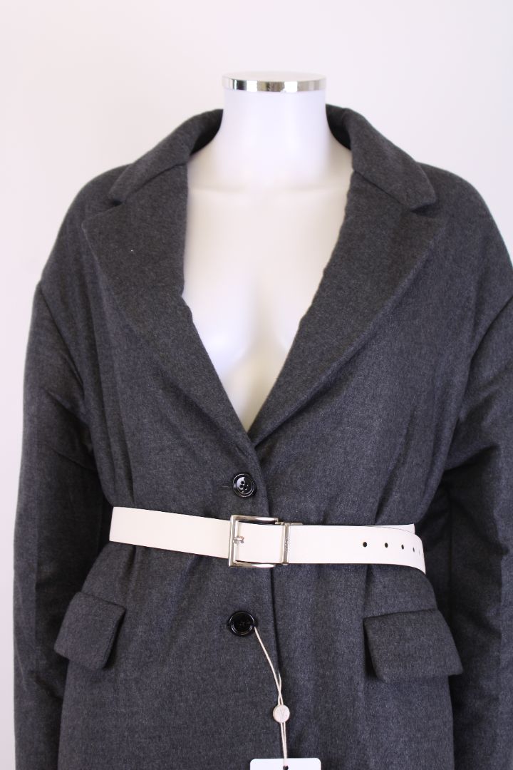 Prada Cashmere Belted Coat Grey 42