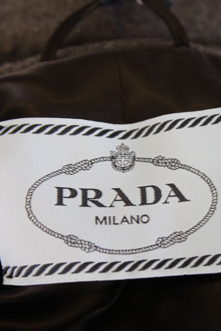 Prada Cashmere Belted Coat Grey 42