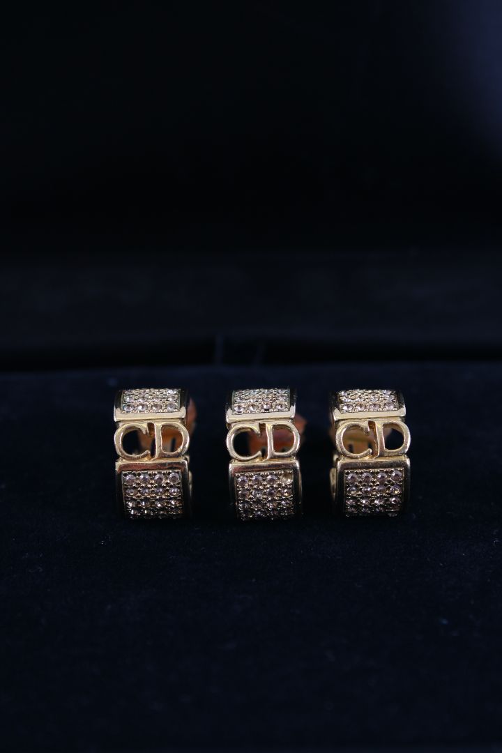 Dior CD Diamante Clip On Earrings