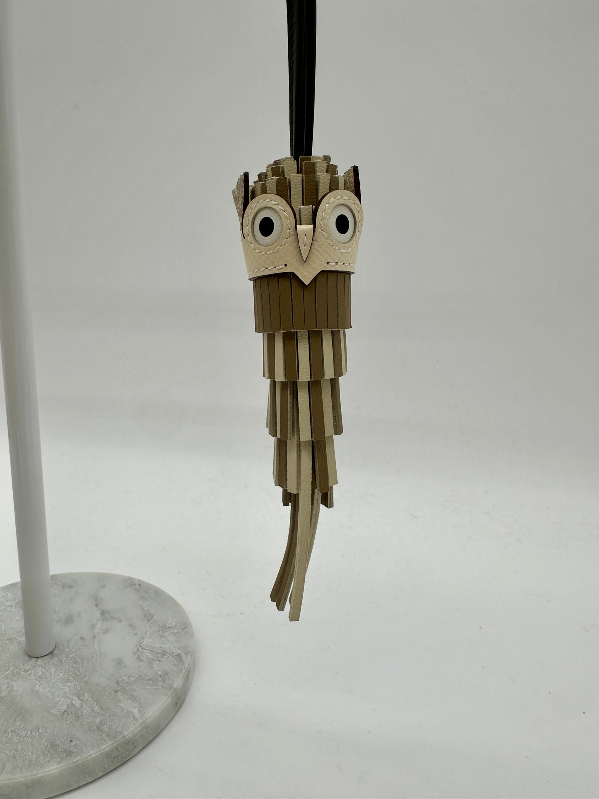 Hermès Chouette Owl Charm Marfa/ Craie/ Noir /Nata /Blanc Milo, Swift and Epsom
