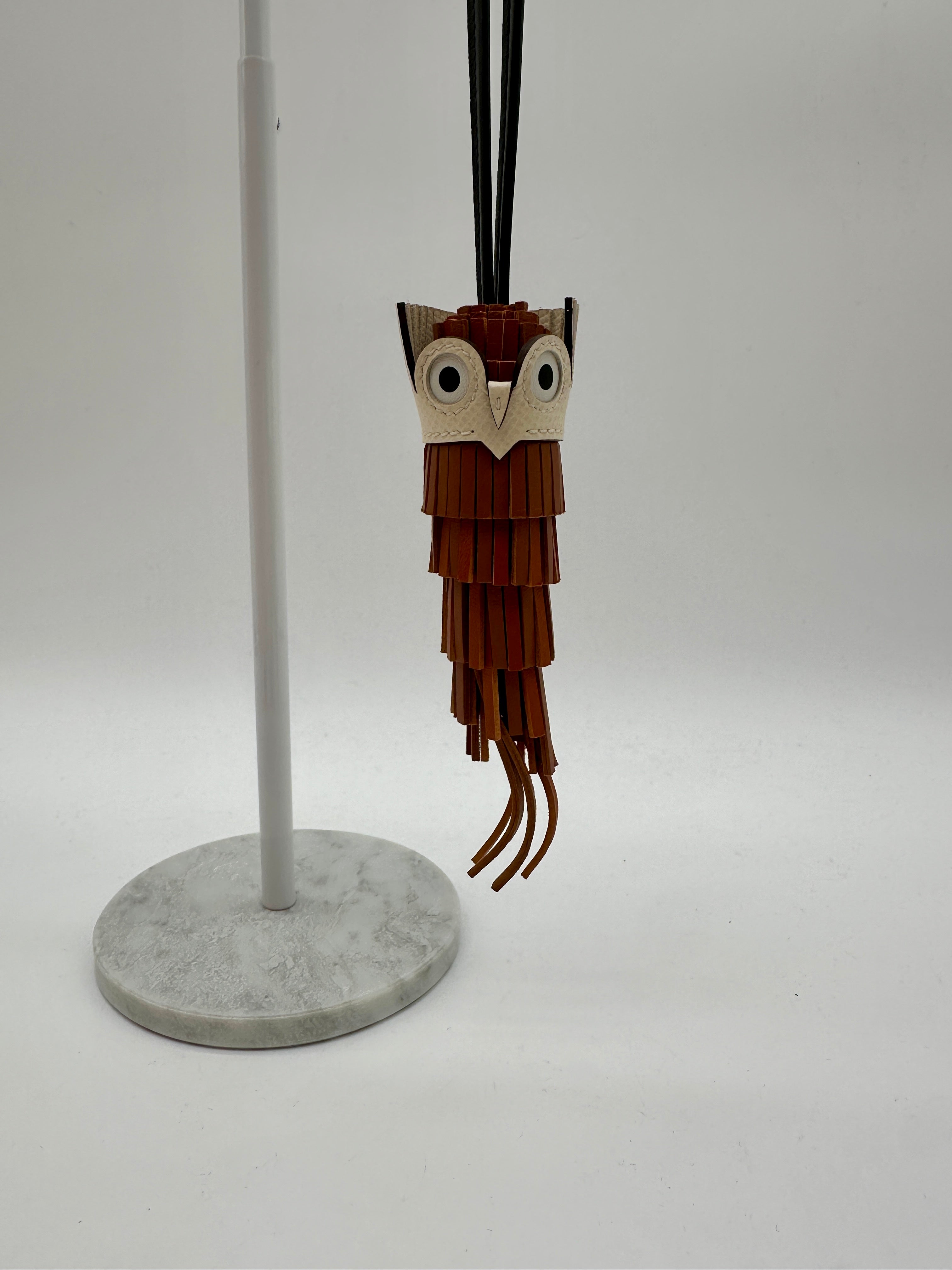 Hermès Chouette Owl Charm Gold - Pain d'épice - Noir - Nata - Blanc Milo - Swift and Epsom