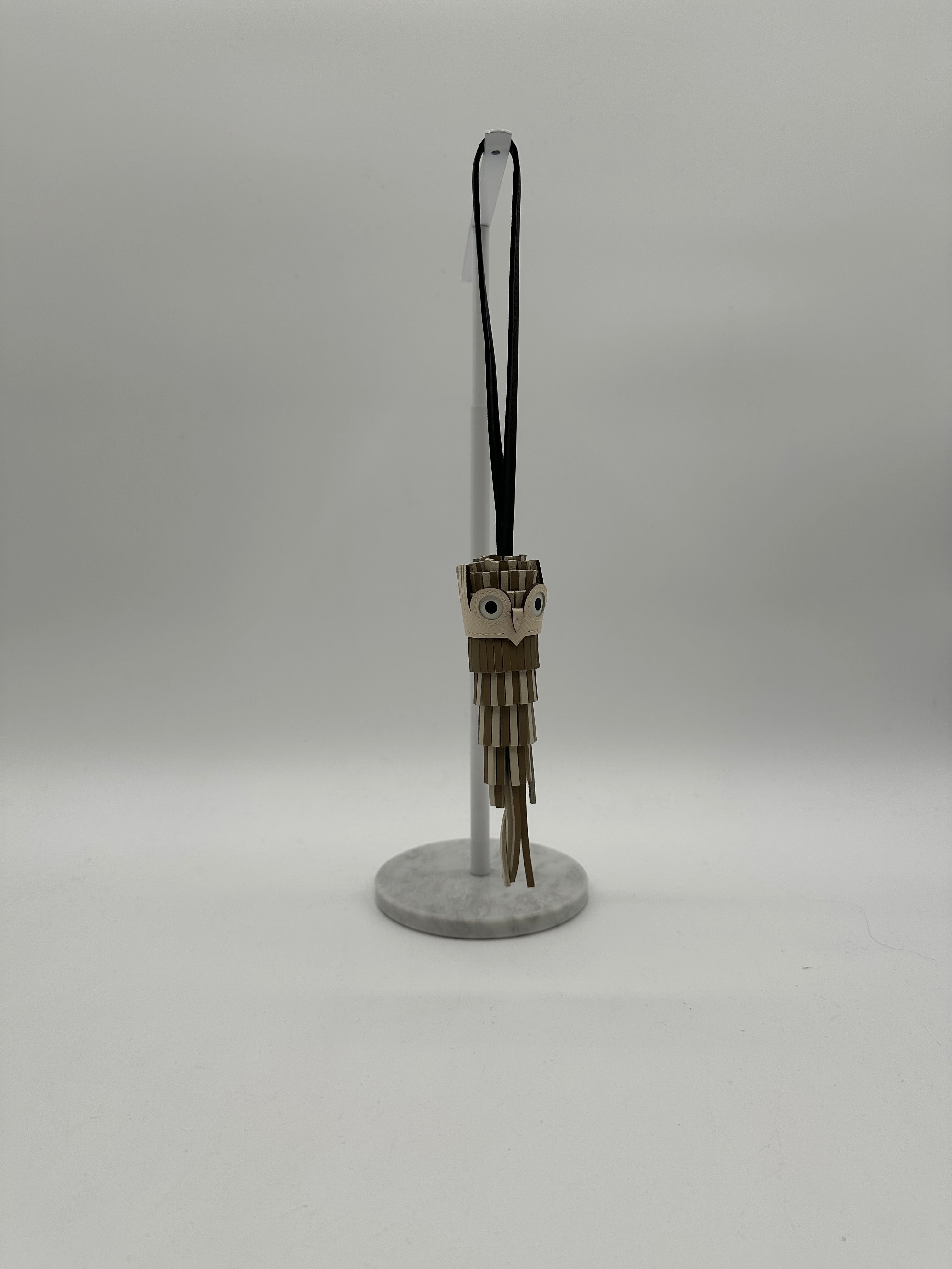 Hermès Chouette Owl Charm Marfa/ Craie/ Noir /Nata /Blanc Milo, Swift and Epsom