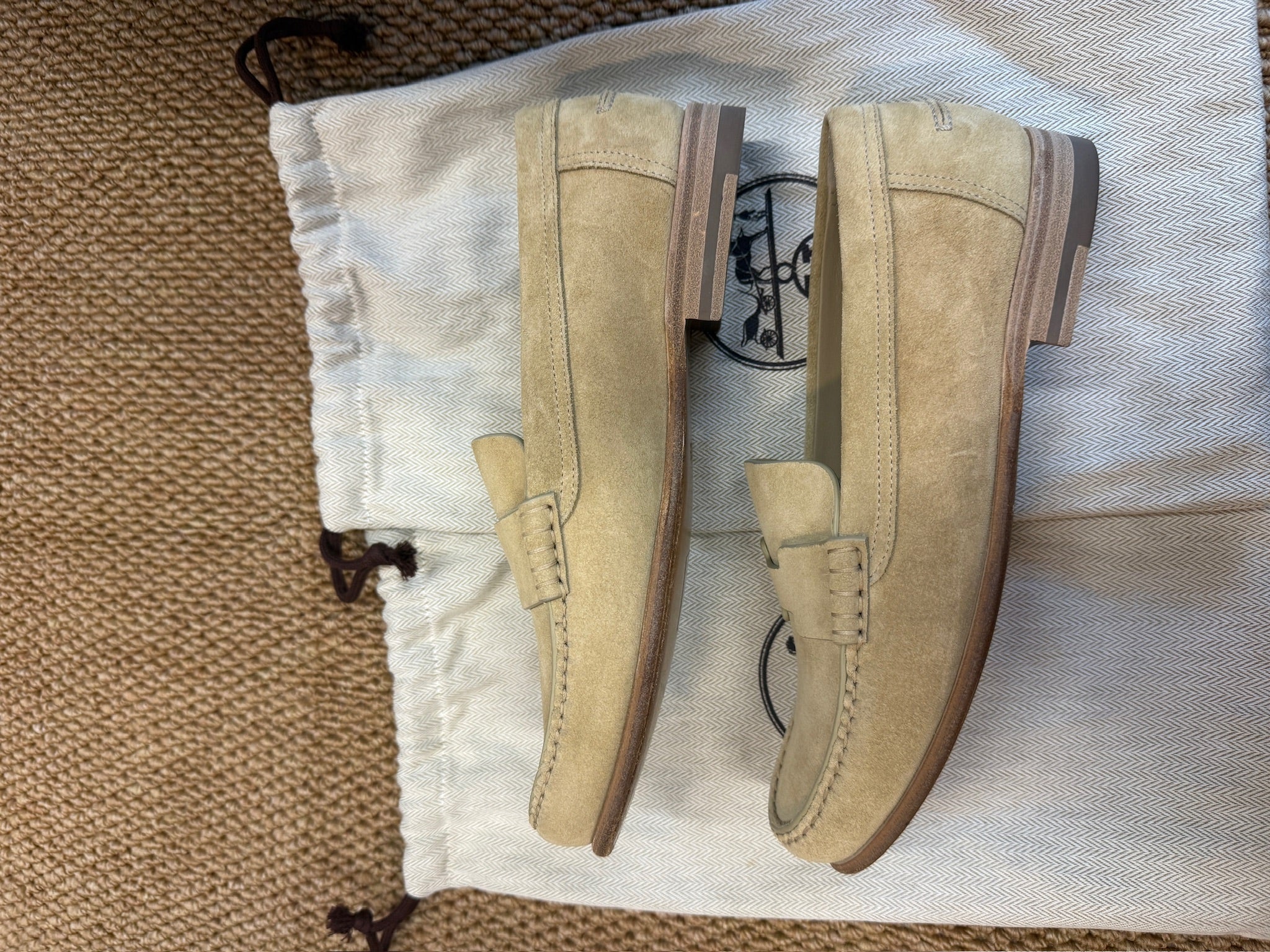 EU37-Hermès Suede Loafers
