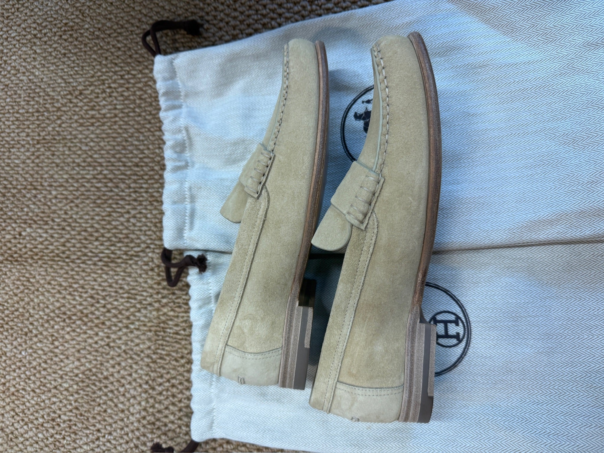 EU37-Hermès Suede Loafers