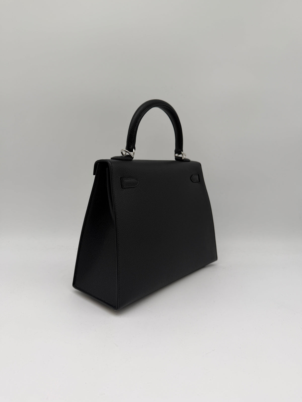 Hermès Kelly 25 Black Epsom Palladium Hardware