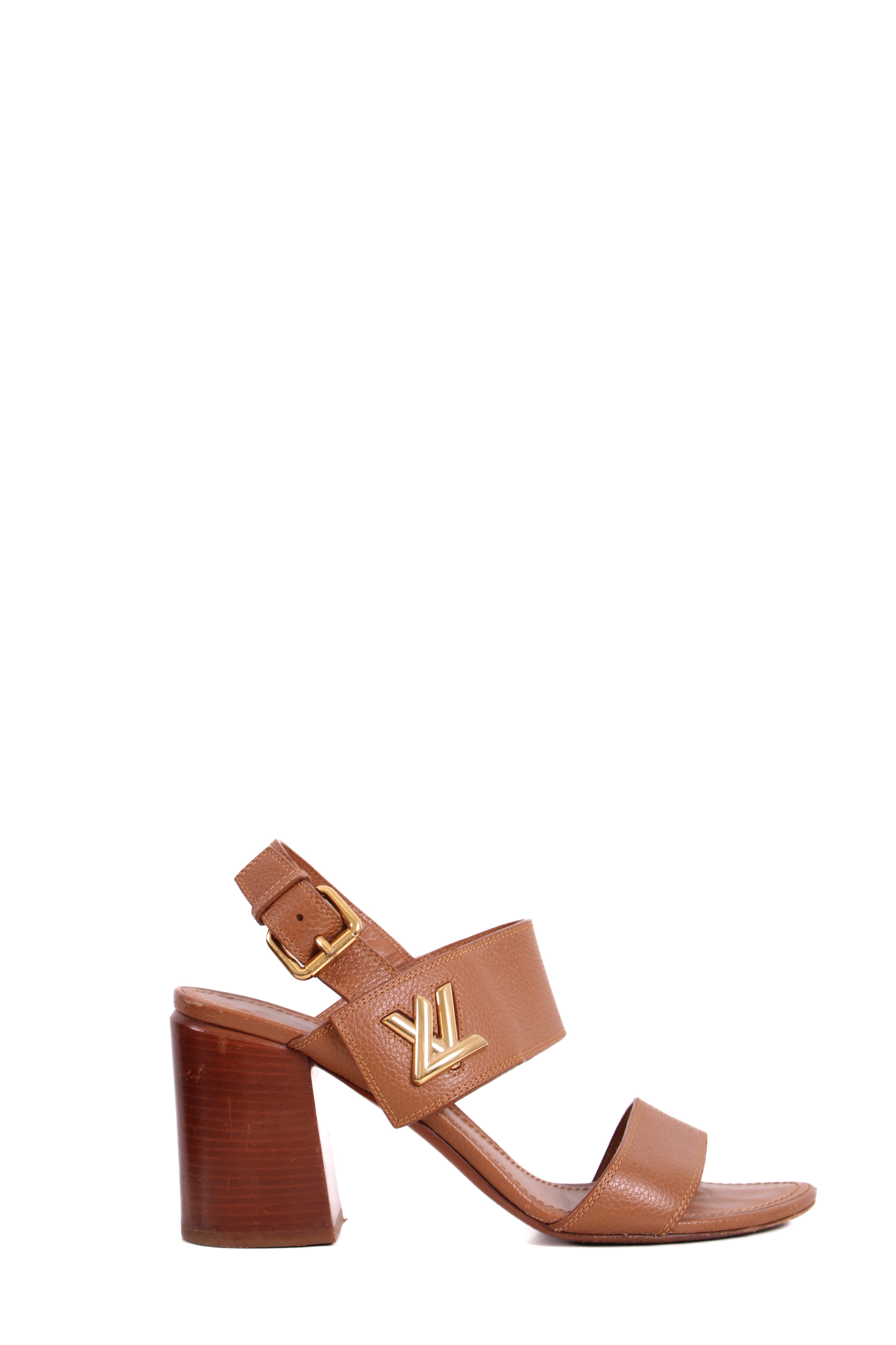 Louis Vuitton Horizon Block Heels Tan 39