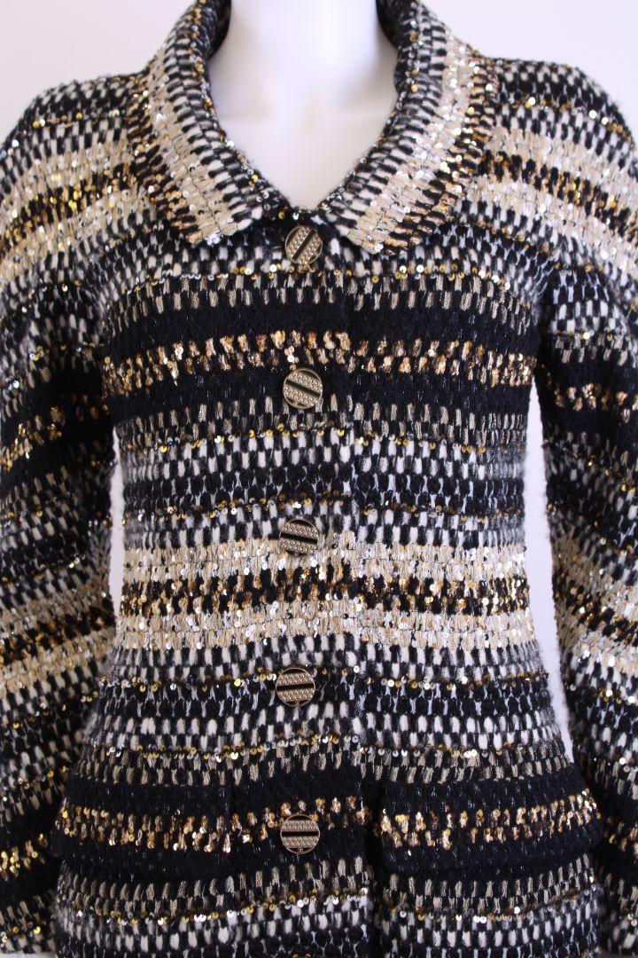 Chanel Runway Tweed Jacket Black 38