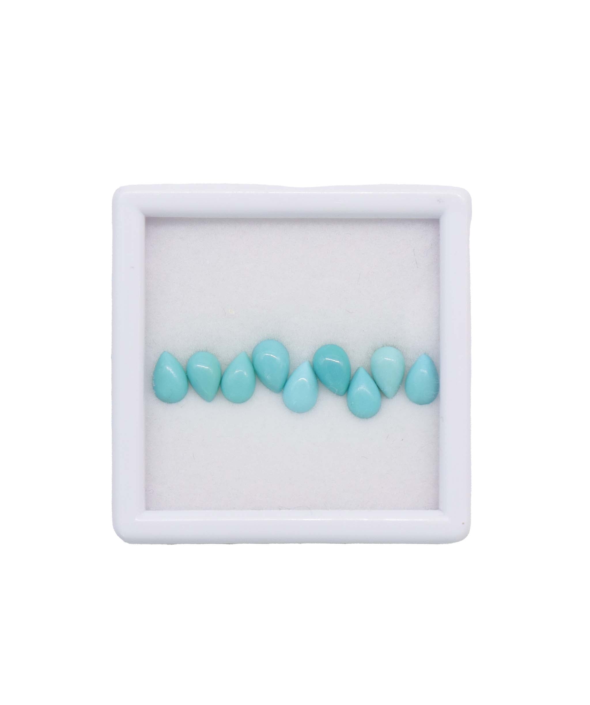 3.55ct Arizona Turquoise Pear Set 9pcs DXBCS5761