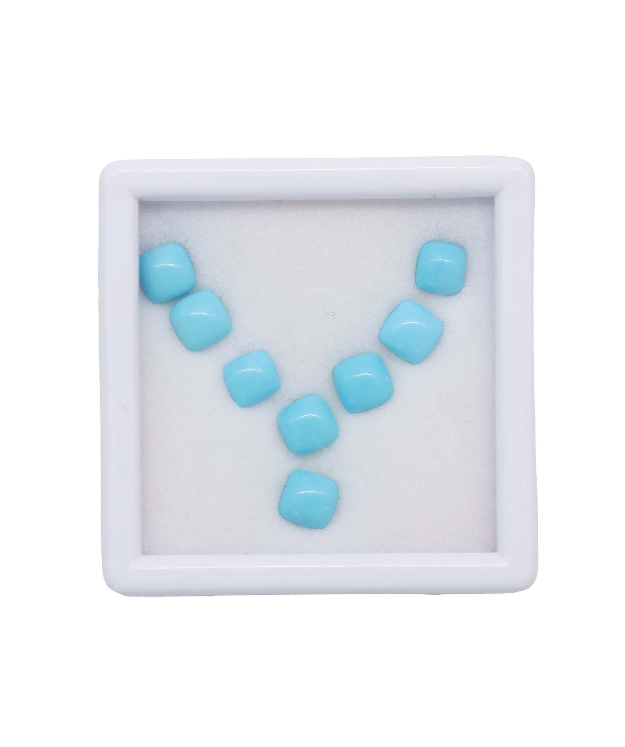 4.45ct Turquoise Arizona Cushion Set 8pcs DXBCS5765