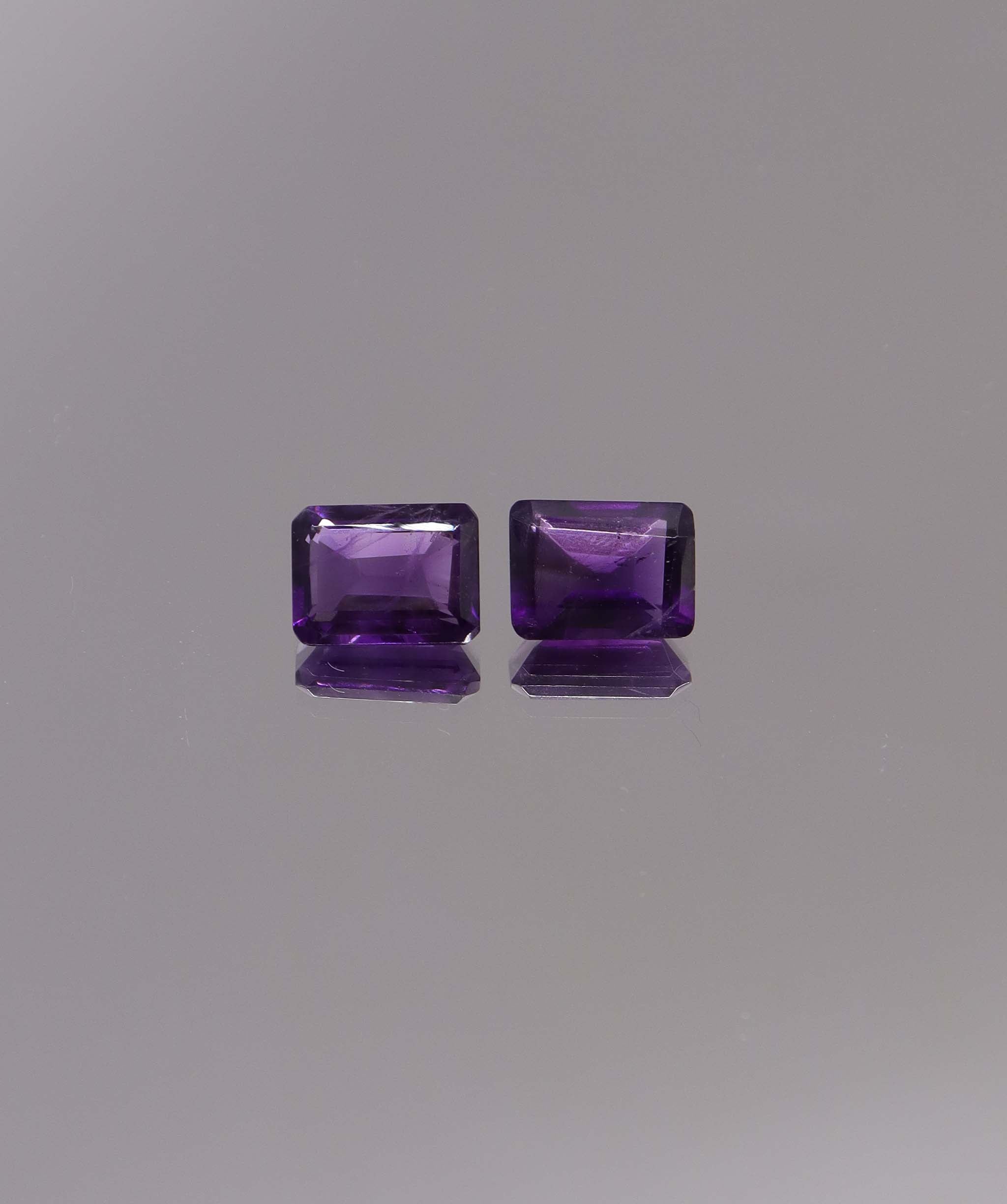 2.88ct Amethyst Emerald cut pair DXBCS1258