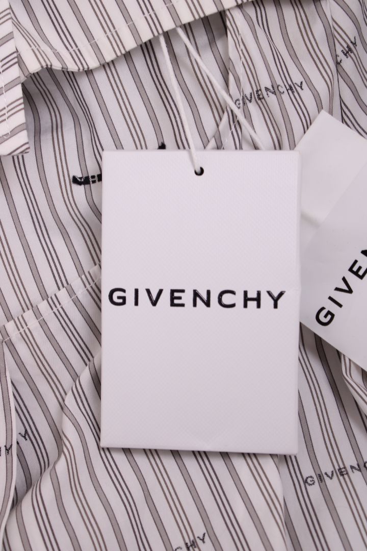 Givenchy L/S Logo Cut out Shirt White/ Grey 10