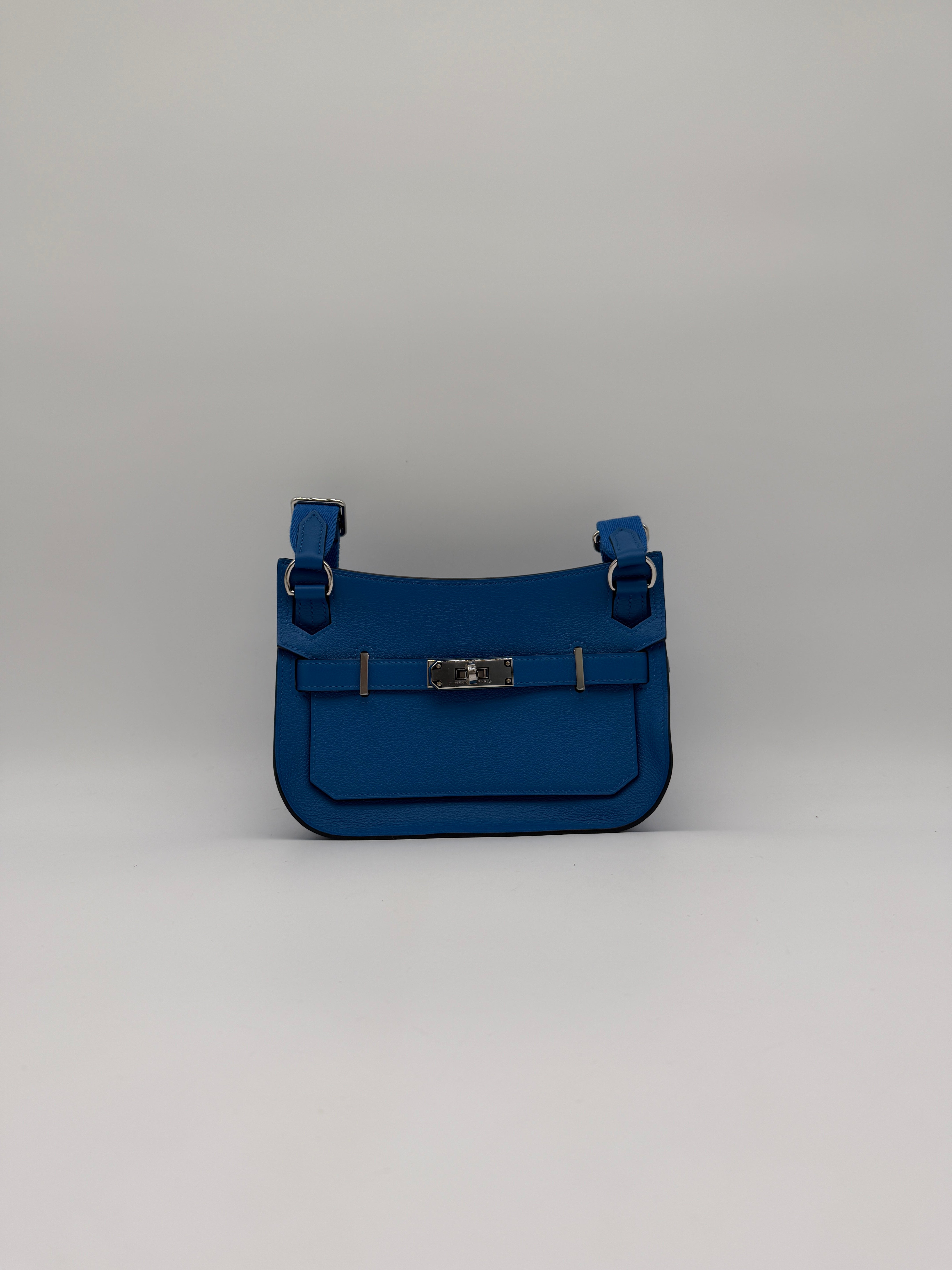 Hermès Mini Jypsiere Evercolor Blue Zellige Palladium Hardware